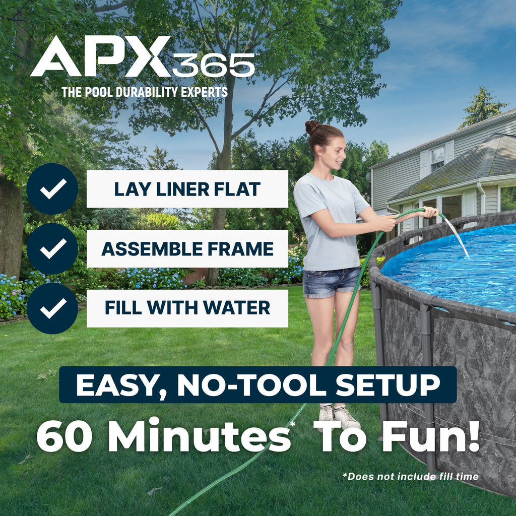 Bestway APX 365 18'x52 Metal Frame Above Ground Pool w/ Sand Filter Pump, Ladder & Cover