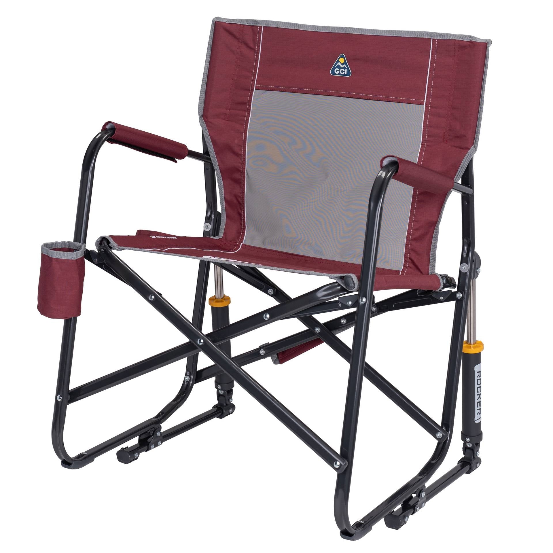 GCI Outdoor Freestyle Rocker Foldable Rocking Camping Chair, Black