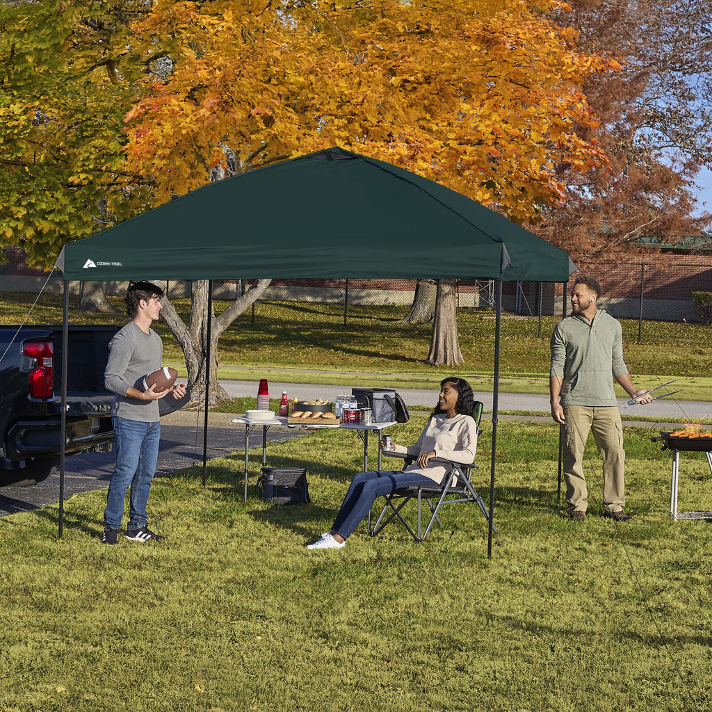 Ozark Trail 10x10 Instant Pop Up Canopy Tent with Simple Push Setup – Straight Leg Pop-Up Tent for Tailgating, Camping & Events, Gold