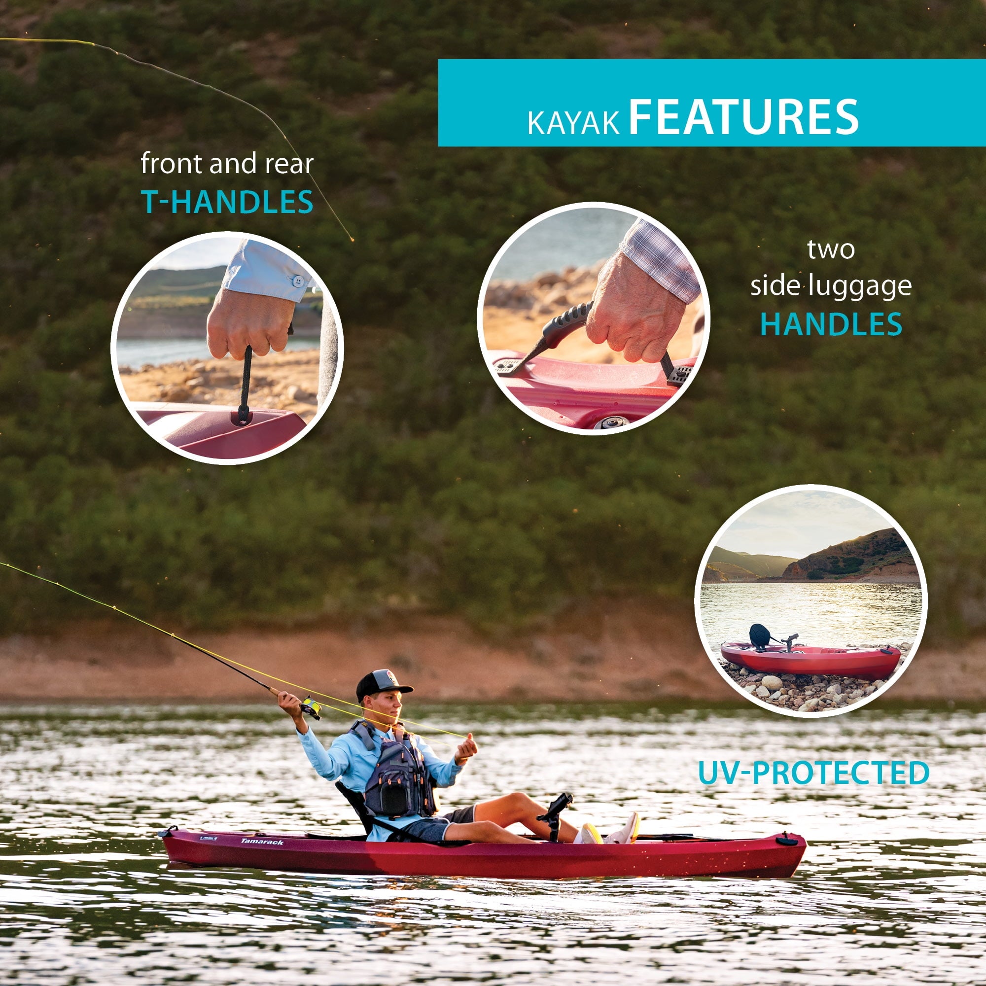 Lifetime Tamarack Angler 10 ft Sit-On-Top Fishing Kayak with Paddles, 2 Pack, Tan (90806)
