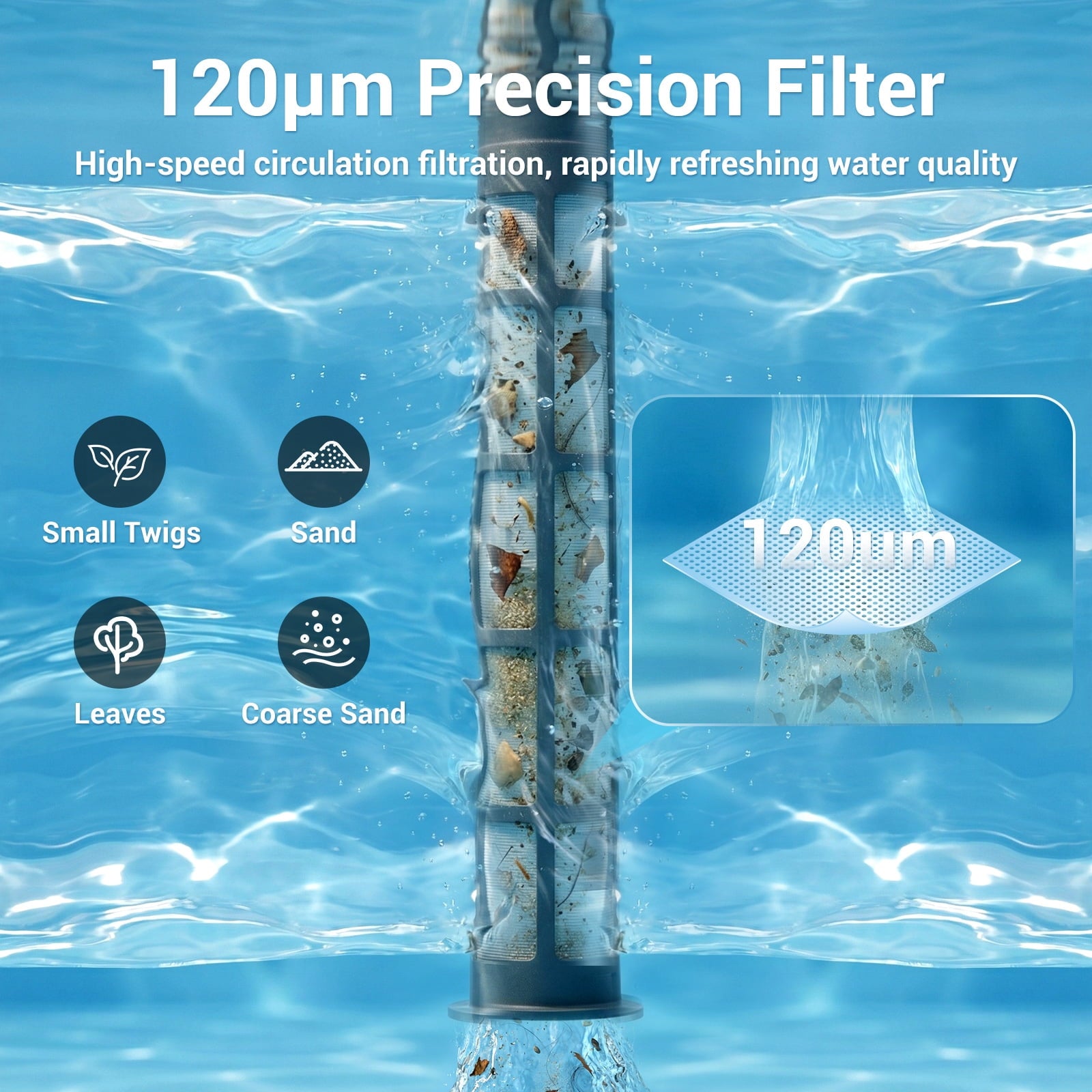 Efurden Cordless Pool Vacuum, Handheld Pool Vacuum with Running Time up to 60-Minutes for Small Above Ground Pools, Hot Tubs and Spas (Green)