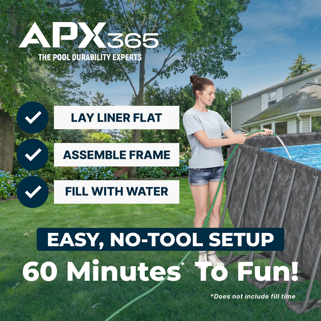 Bestway APX 365 18'x9'x52 Metal Frame Above Ground Pool Set with Sand Filter Pump