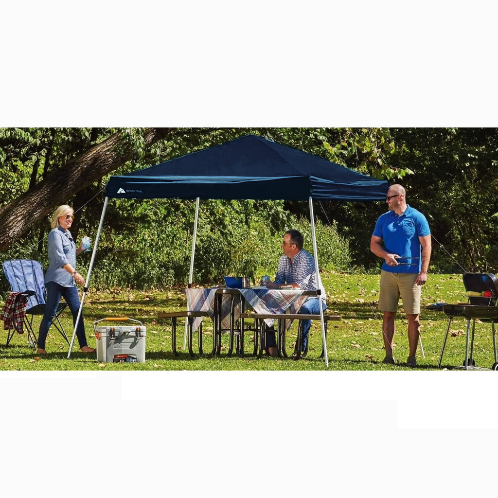 Ozark Trail 10' x 10' Instant Slant Leg Pop-up Outdoor Canopy, Blue
