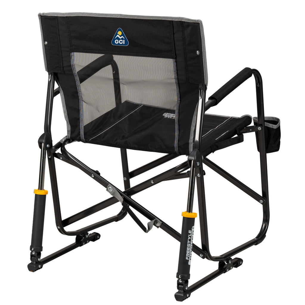 GCI Outdoor Freestyle Rocker Foldable Rocking Camping Chair, Black