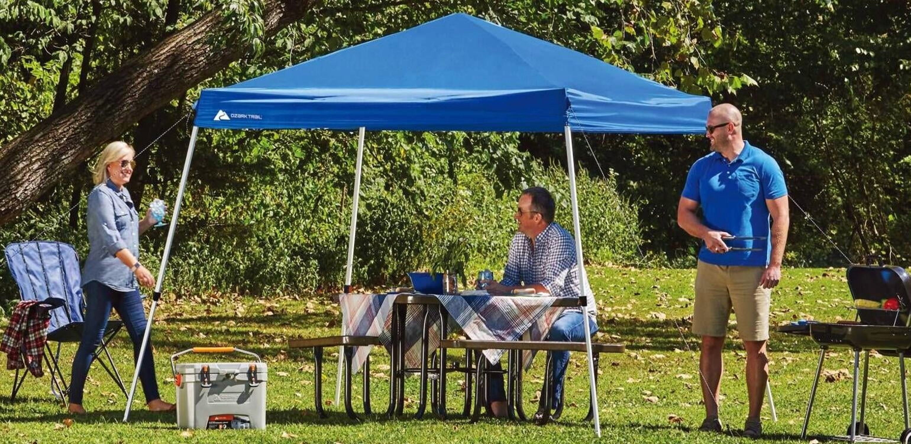 Ozark Trail 10' x 10' Instant Slant Leg Pop-up Outdoor Canopy, Blue