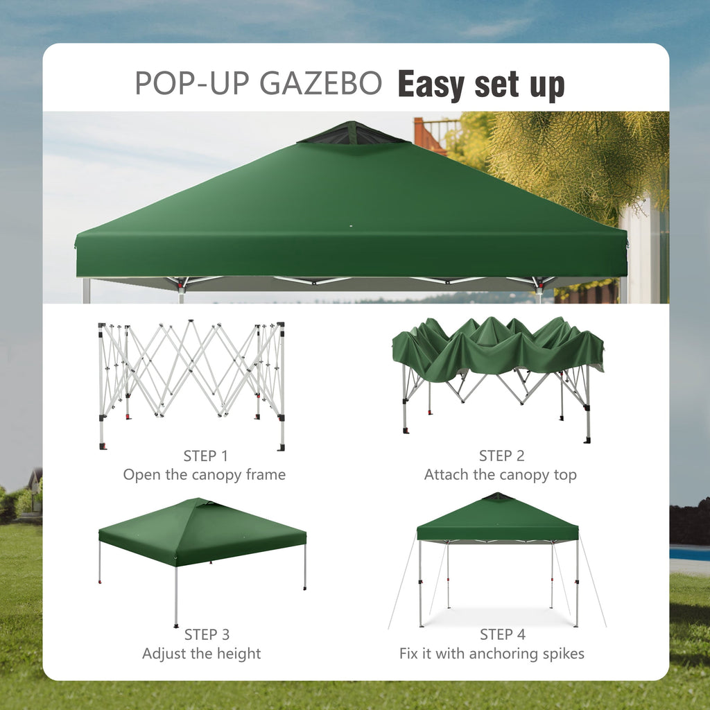 Alpha Joy 10'x 10' Pop up Canopy Outdoor Shade Canopy Event Instant Canopy Tent with Roller Bag, Blue