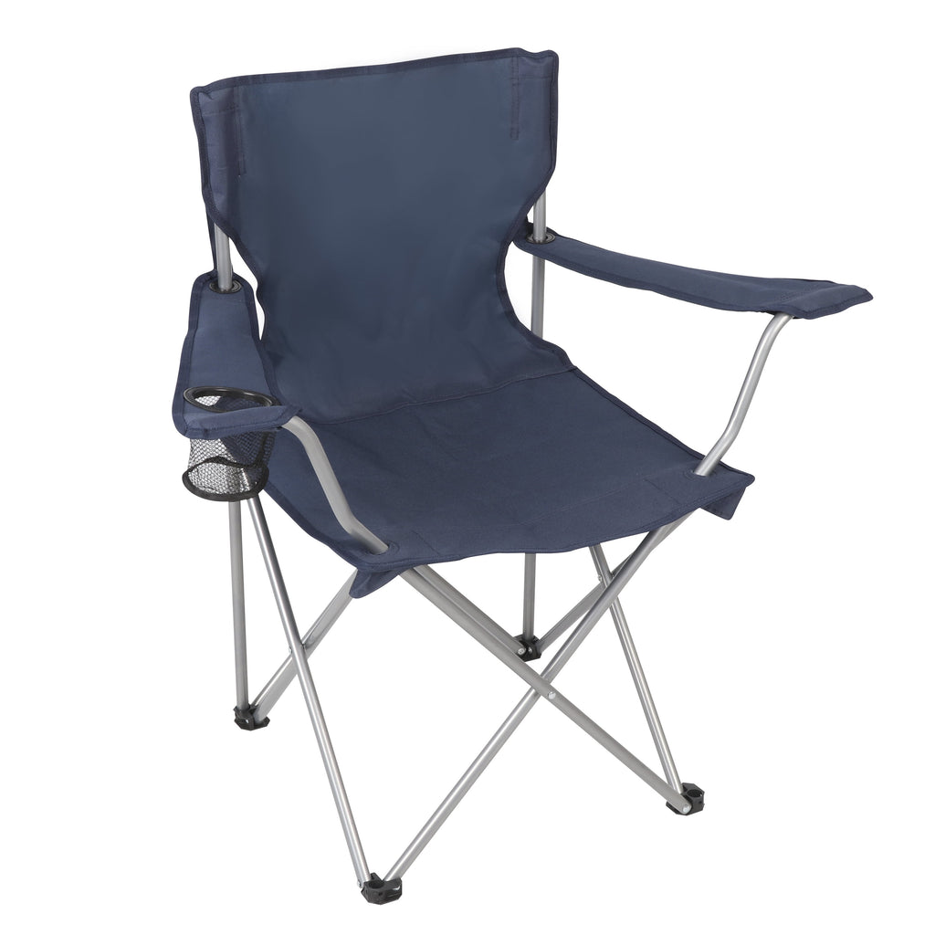 Ozark Trail Quad Folding Camp Chair with Cup Holder, Black