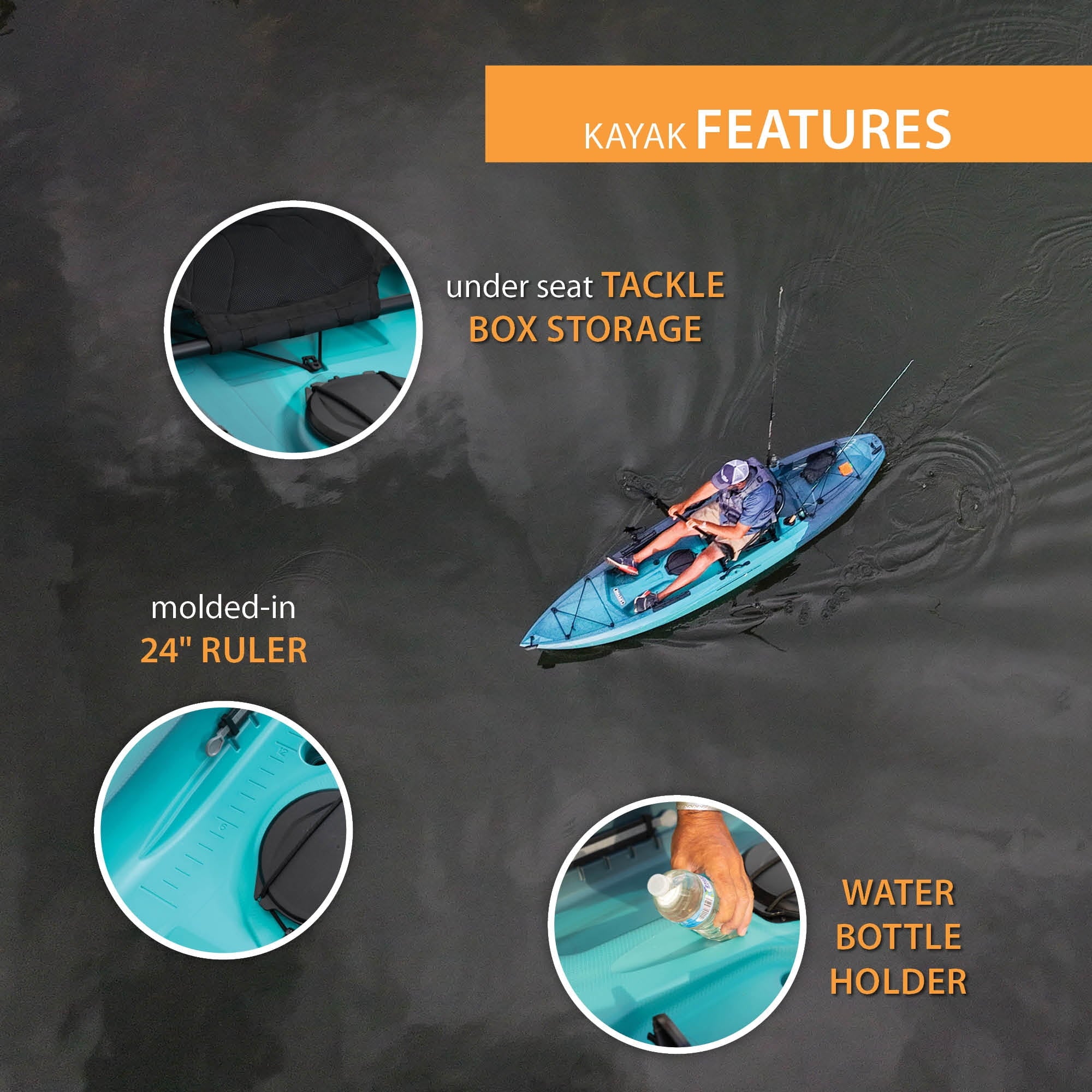 Lifetime Tamarack Pro-Comfort 10 ft 3 in Sit-On-Top Kayak with Paddle, Eclipse Fusion (91058)