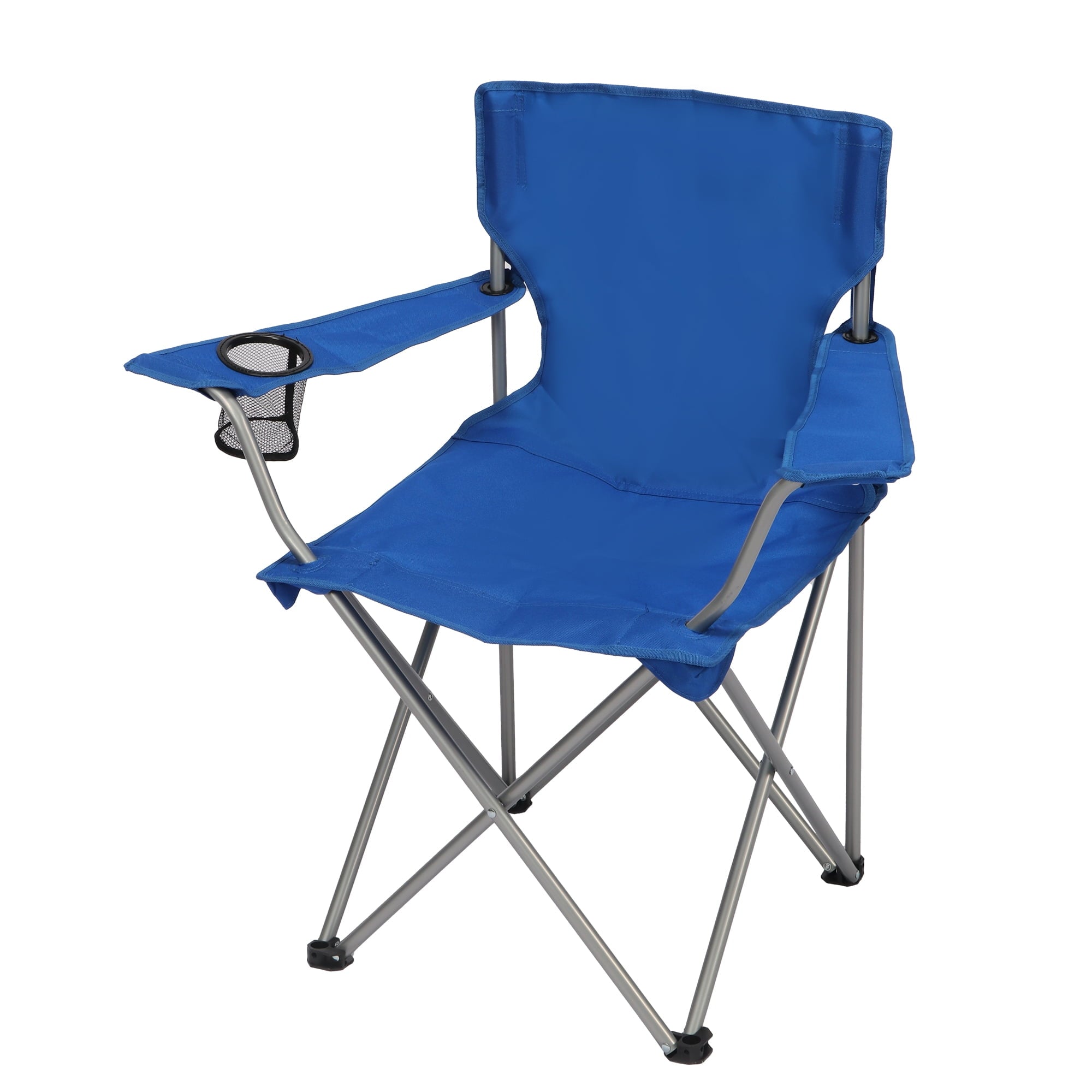 Ozark Trail Quad Folding Camp Chair with Cup Holder, Black