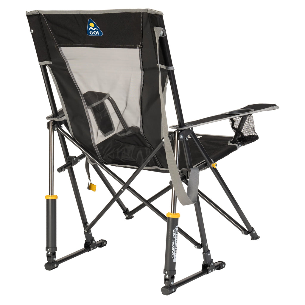 GCI Outdoor Comfort Pro Rocker Camping Chair with Mesh Backrest, Pastel Green Colorblock