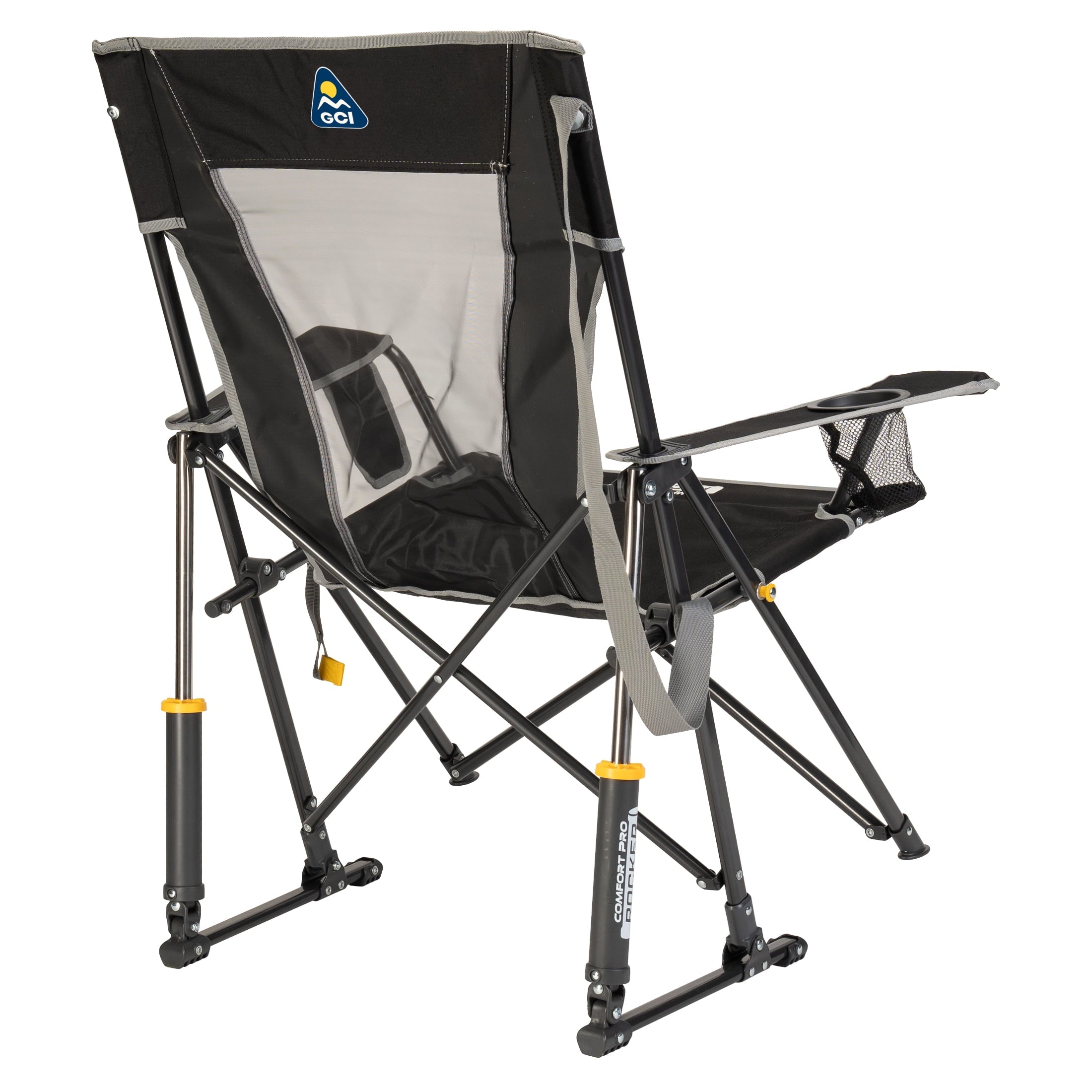 GCI Outdoor Comfort Pro Rocker Camping Chair with Mesh Backrest, Pastel Green Colorblock