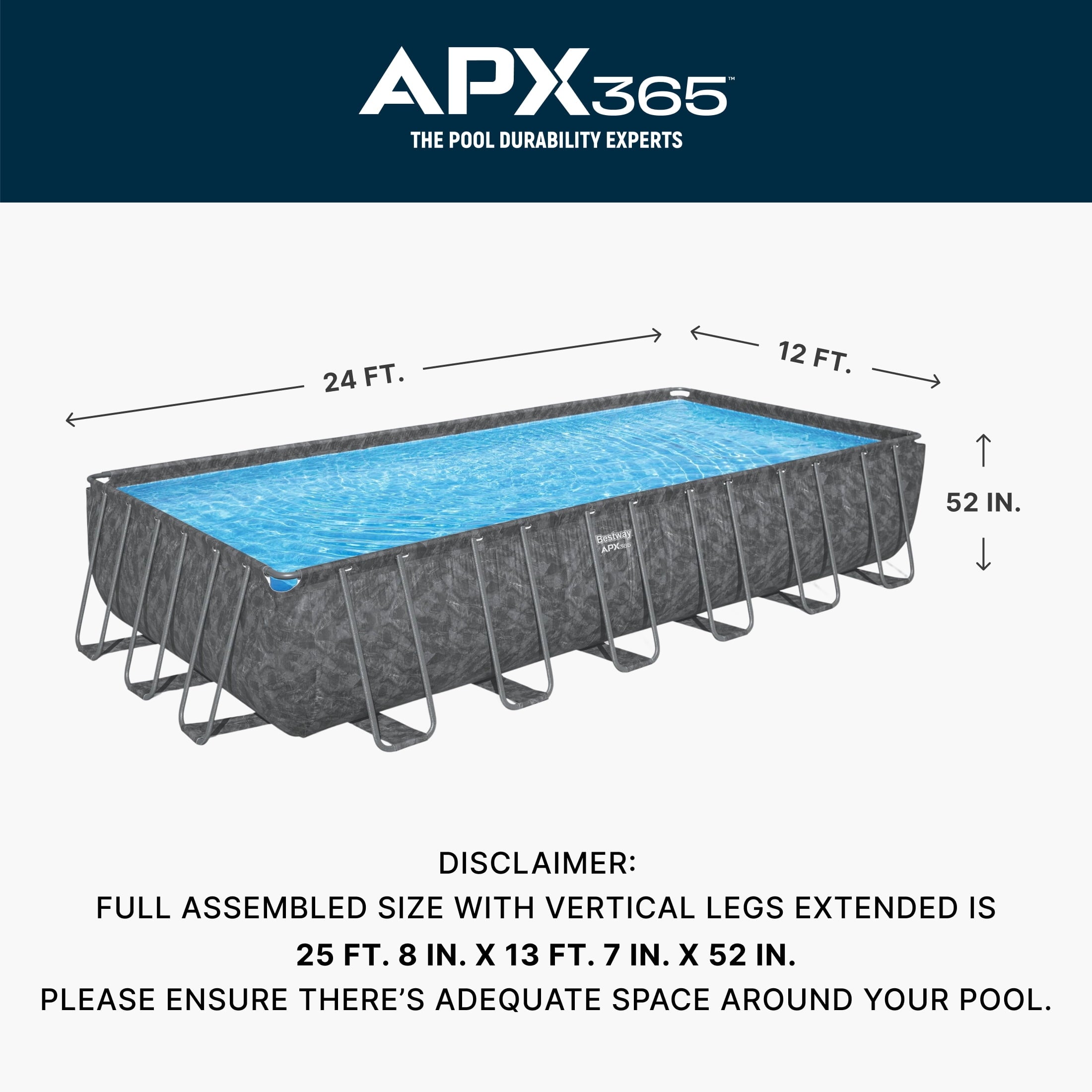 Bestway APX 365 18'x9'x52 Metal Frame Above Ground Pool Set with Sand Filter Pump