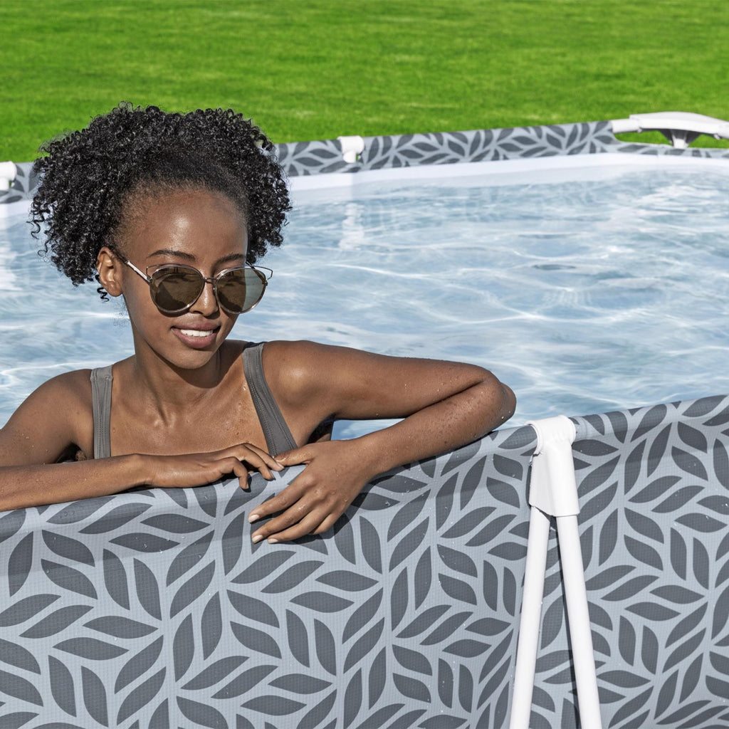 Bestway Steel Pro Rectangle Above Ground Pool Set, 12' x 6'7 x 26