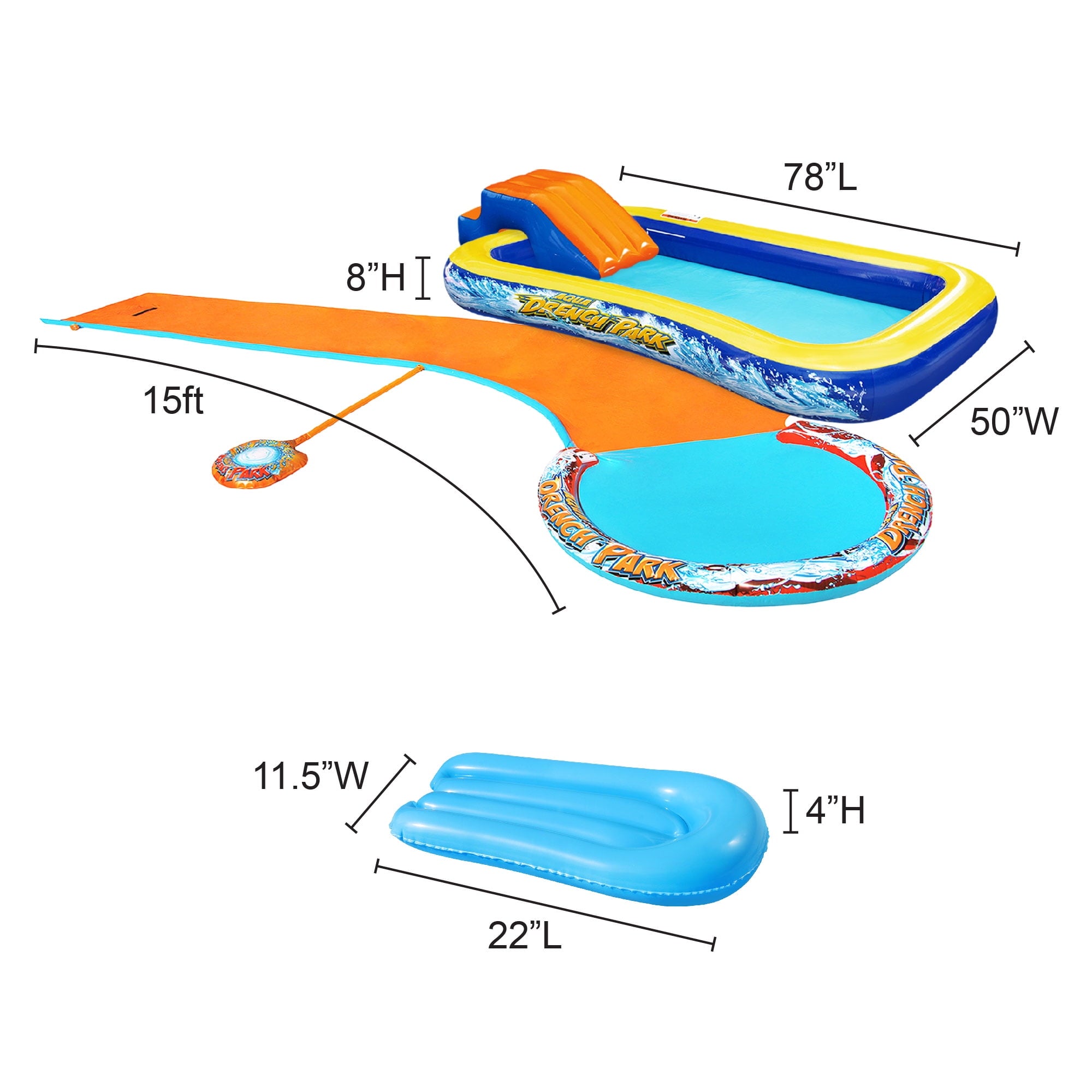 Banzai Aqua Drench 3-in-1 Splash Park for Outdoor Summer Fun Ages 3+