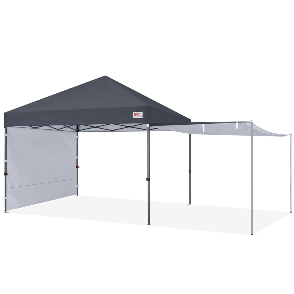 MASTERCANOPY 10 x 10ft Pop-up Canopy Tent with 2 Detachable Side Shades, White