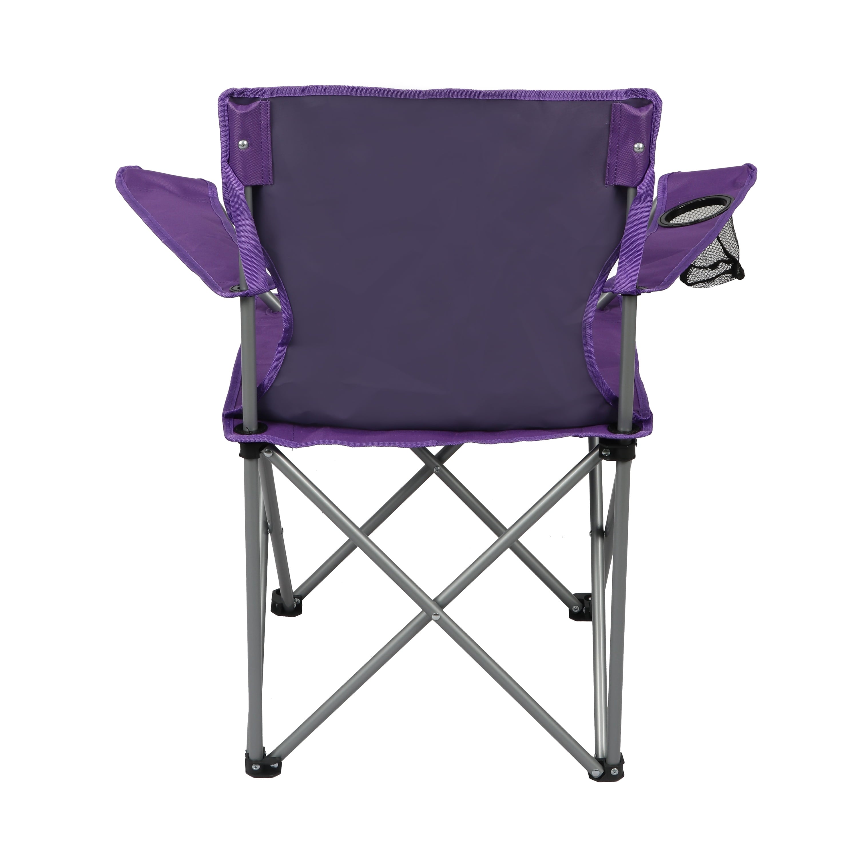 Ozark Trail Quad Folding Camp Chair with Cup Holder, Black