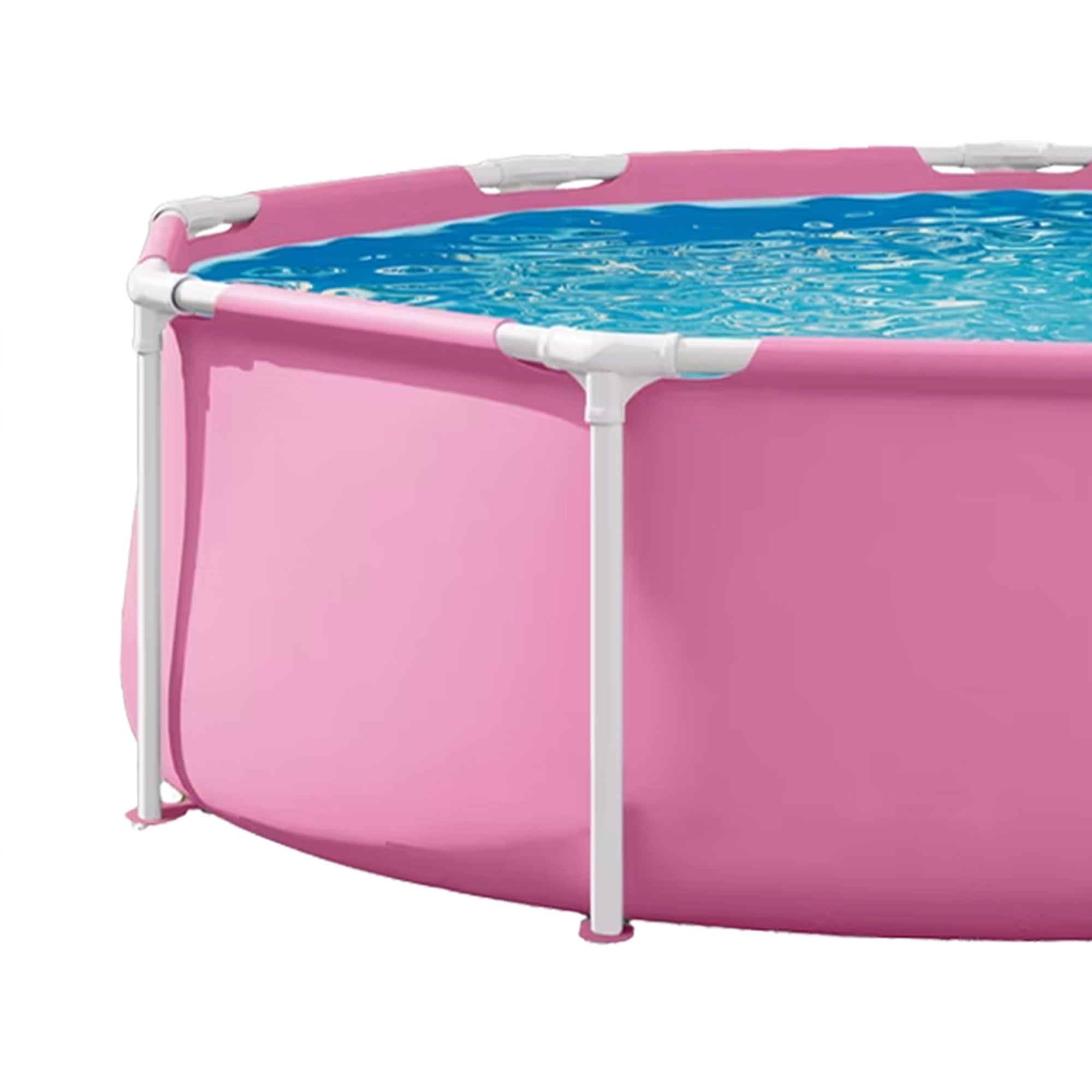 INTEX Rectangular Metal Frame 7ft x 23in Above Ground Swimming Pool, Pink
