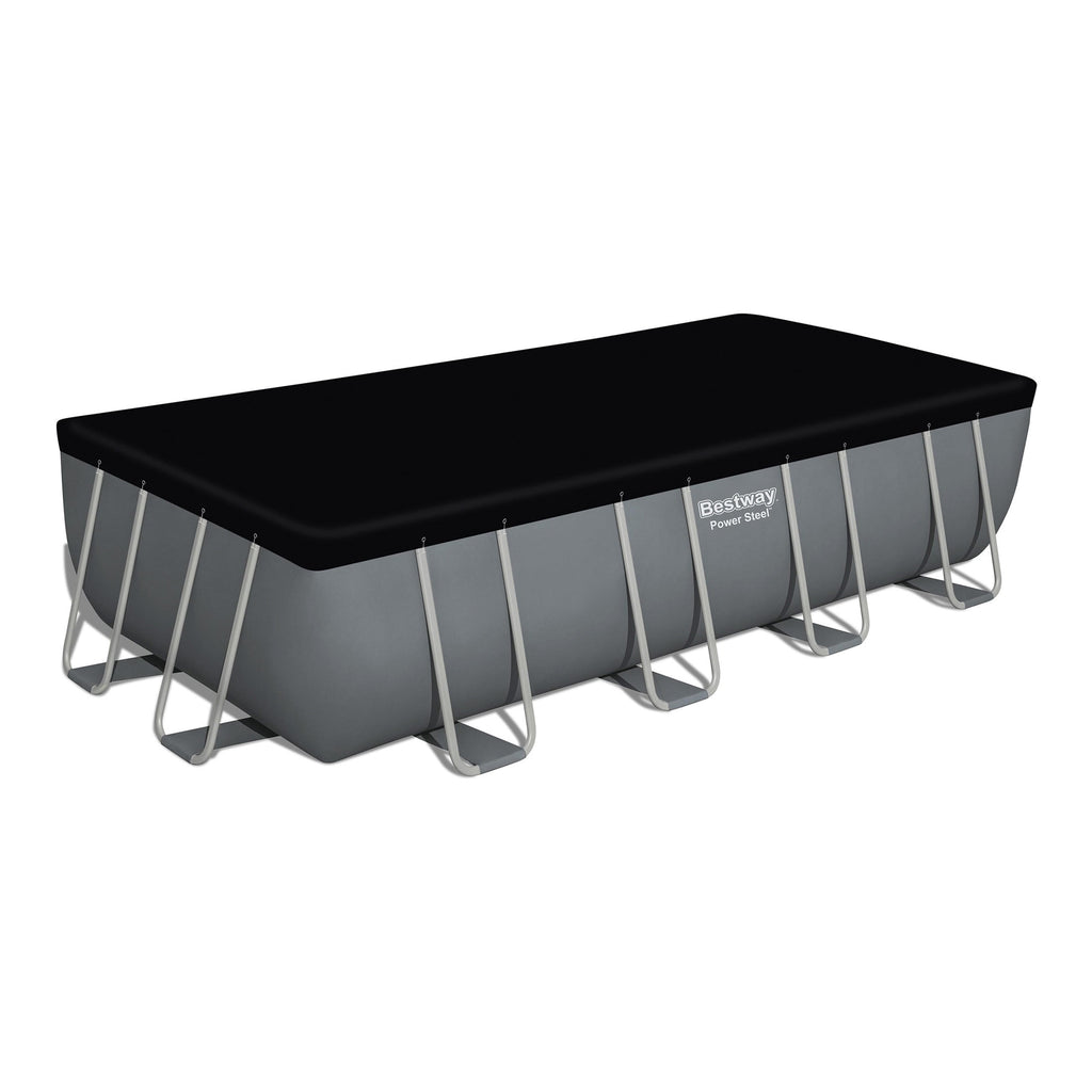 Bestway Power Steel 24’ x 12' x 52” Metal Frame Above Ground Pool, Gray