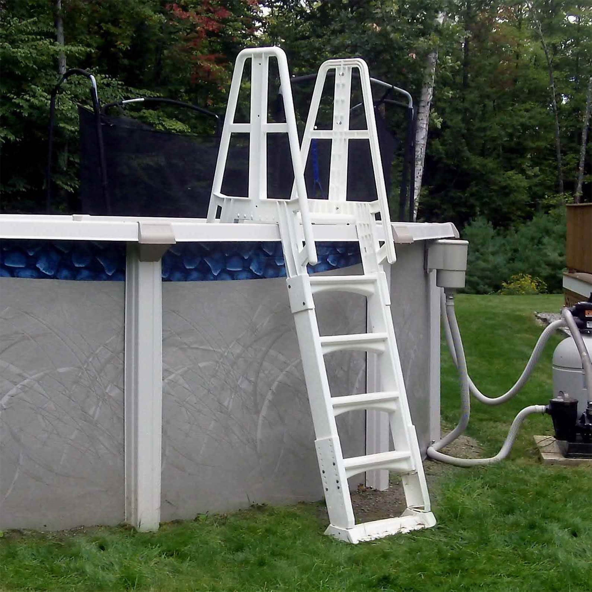 Vinyl Works Canada SLAW Slide Lock A Frame Above Ground Pool Ladder, White