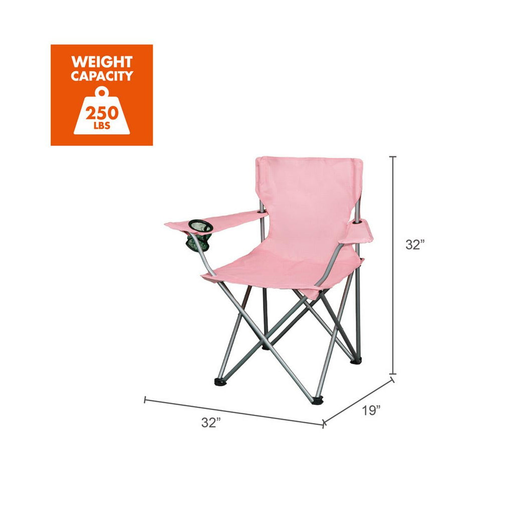 Ozark Trail Quad Folding Camp Chair with Cup Holder, Black