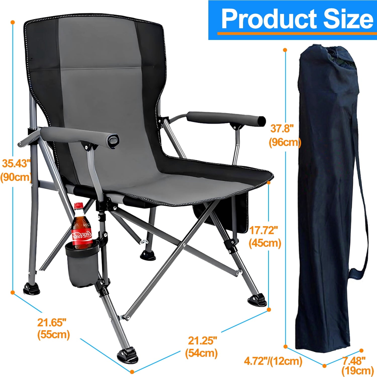 Camping Chairs Clearance for Adults, Portable Folding Lawn Chairs for Outdoor, Set of 2