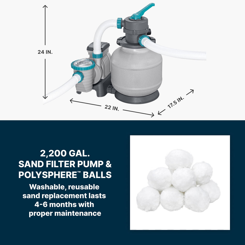 Bestway APX 365 18'x9'x52 Metal Frame Above Ground Pool Set with Sand Filter Pump
