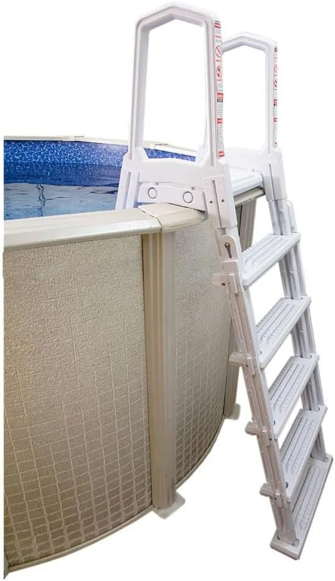 Aqua Select White Outside Flip-up Safety Ladder for Above Ground Pools 48-54H