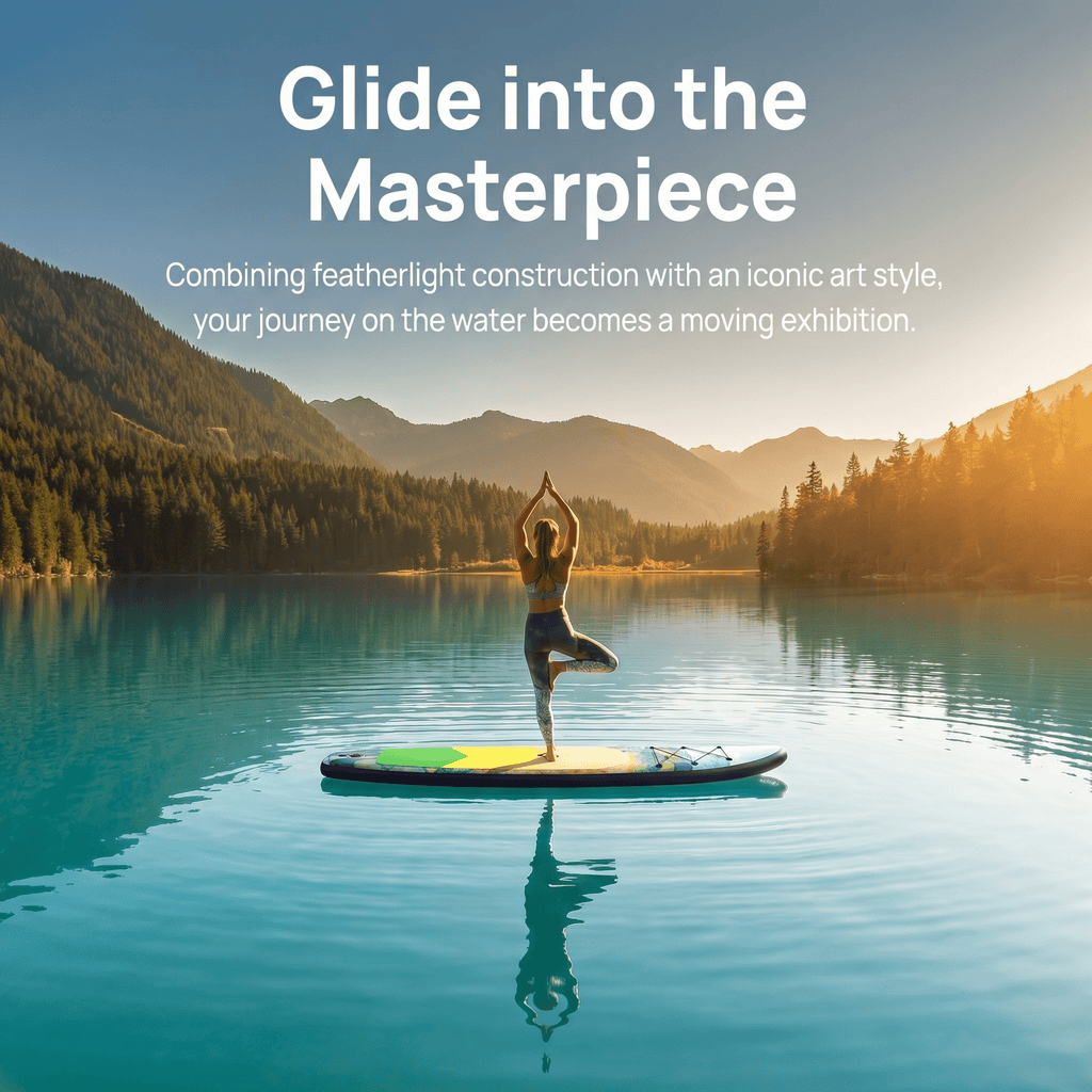 Rayocon Inflatable Paddle Board for Adults, 10'6 Stand Up Paddle Board, Wide Stable Touring SUP with Pump and Dry Bag