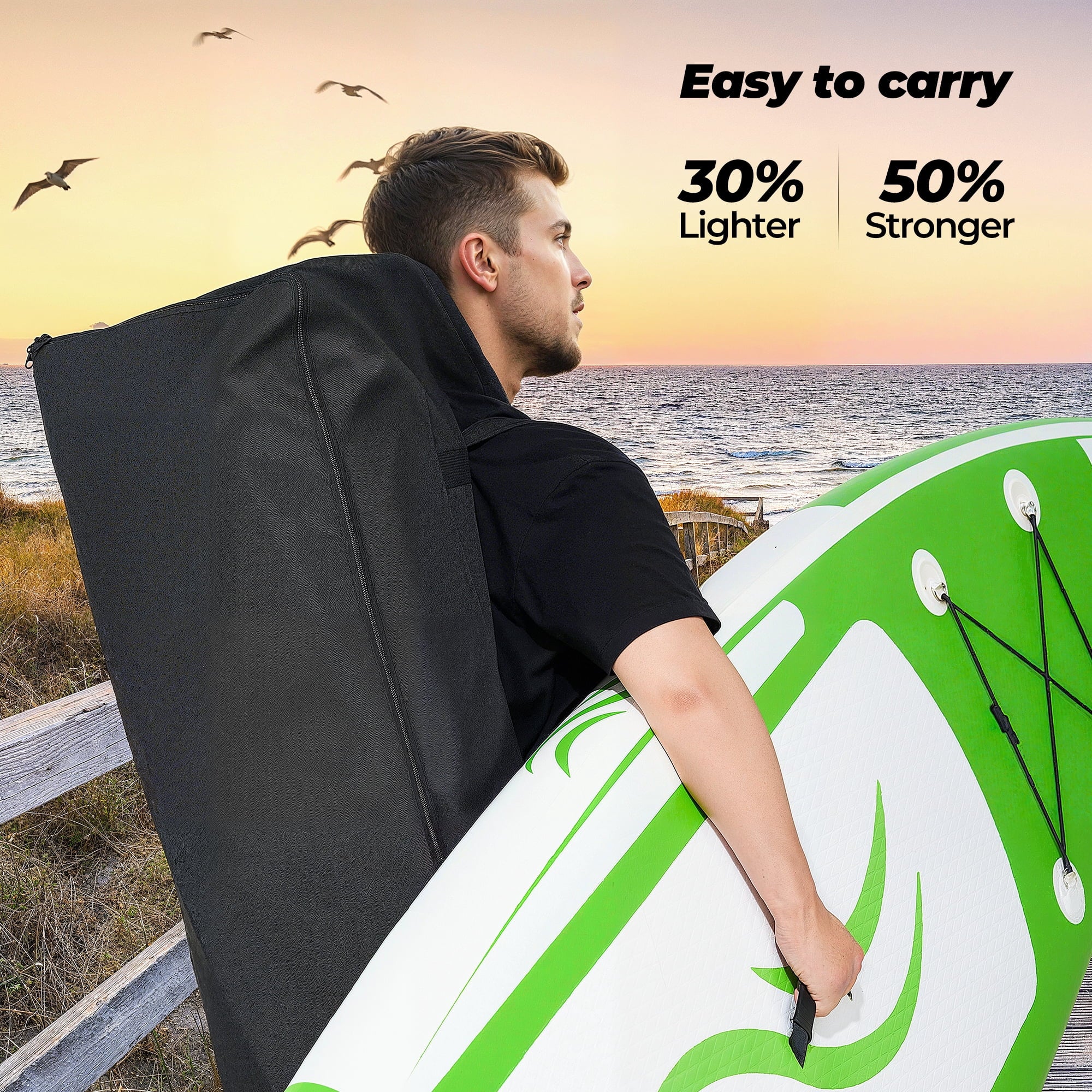 Naipo Paddle Board 10ft Inflatable Paddle Board 6in Thick Non-Slip Deck Stand Up SUP with Paddle Accessories for Adults Youth Family Fishing