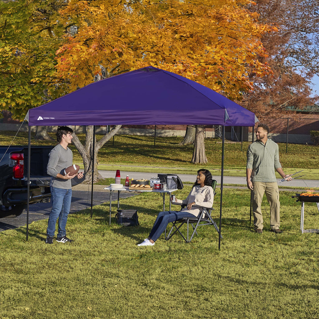 Ozark Trail 10x10 Instant Pop Up Canopy Tent with Simple Push Setup – Straight Leg Pop-Up Tent for Tailgating, Camping & Events, Gold