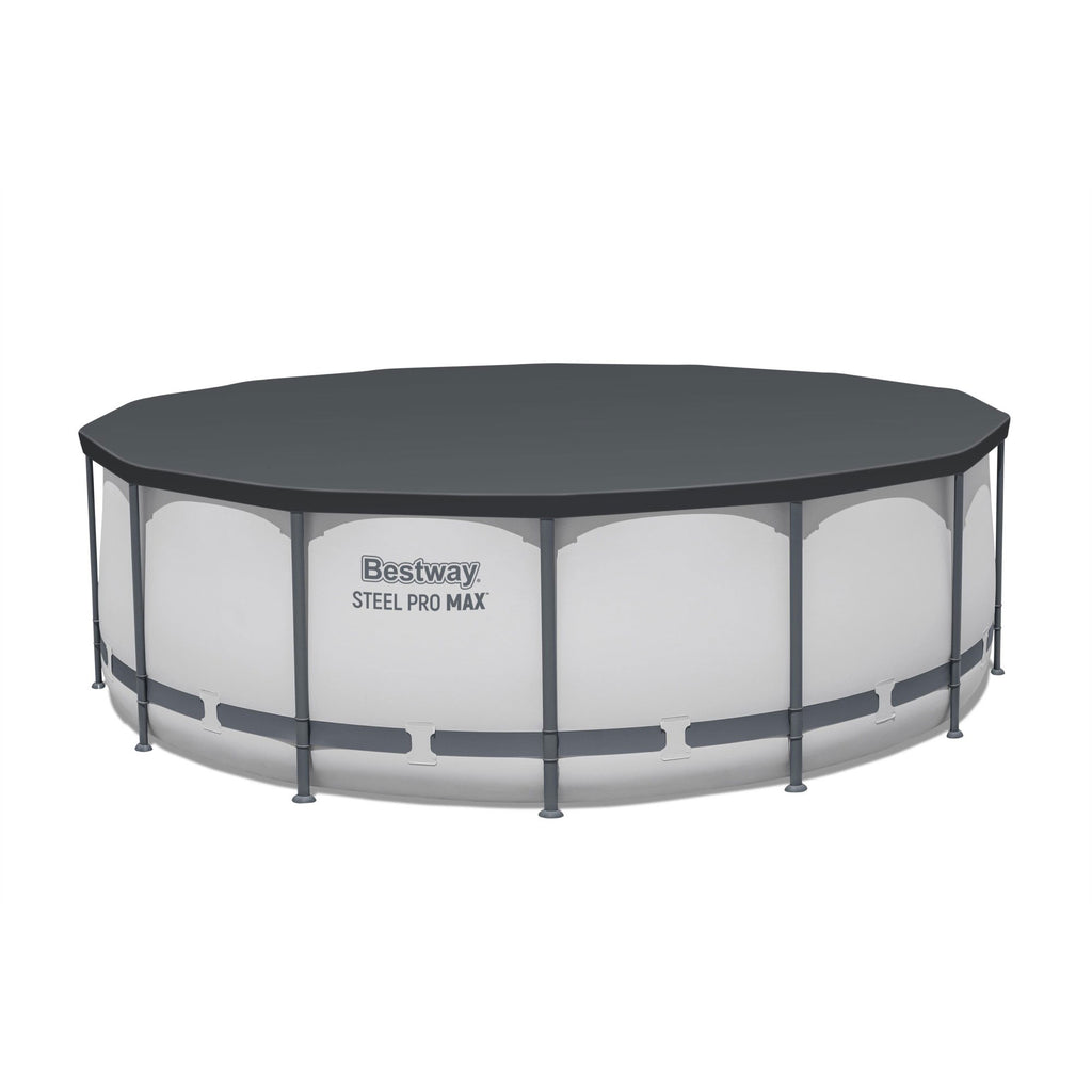 Bestway Steel Pro MAX 15'x42 Metal Frame Above Ground Pool Set w/ Pump, Ladder, & Cover