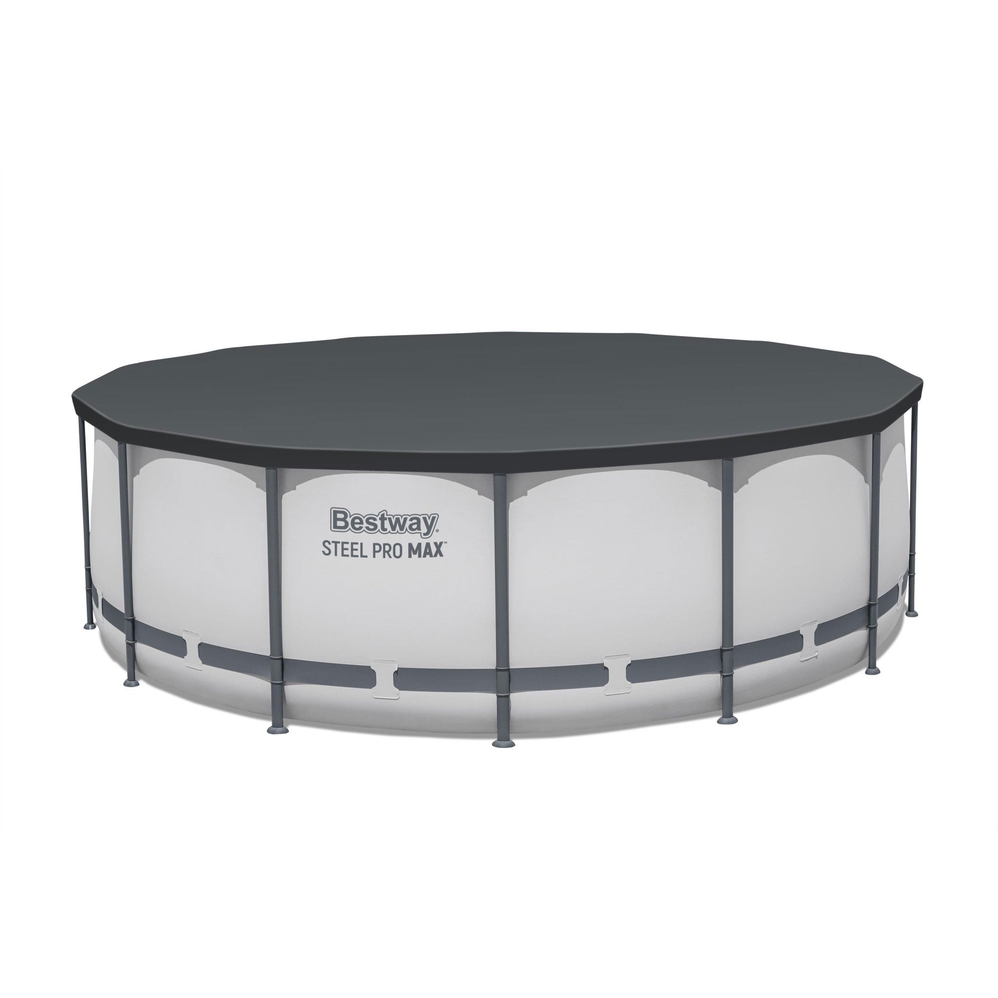Bestway Steel Pro MAX 15'x42 Metal Frame Above Ground Pool Set w/ Pump, Ladder, & Cover