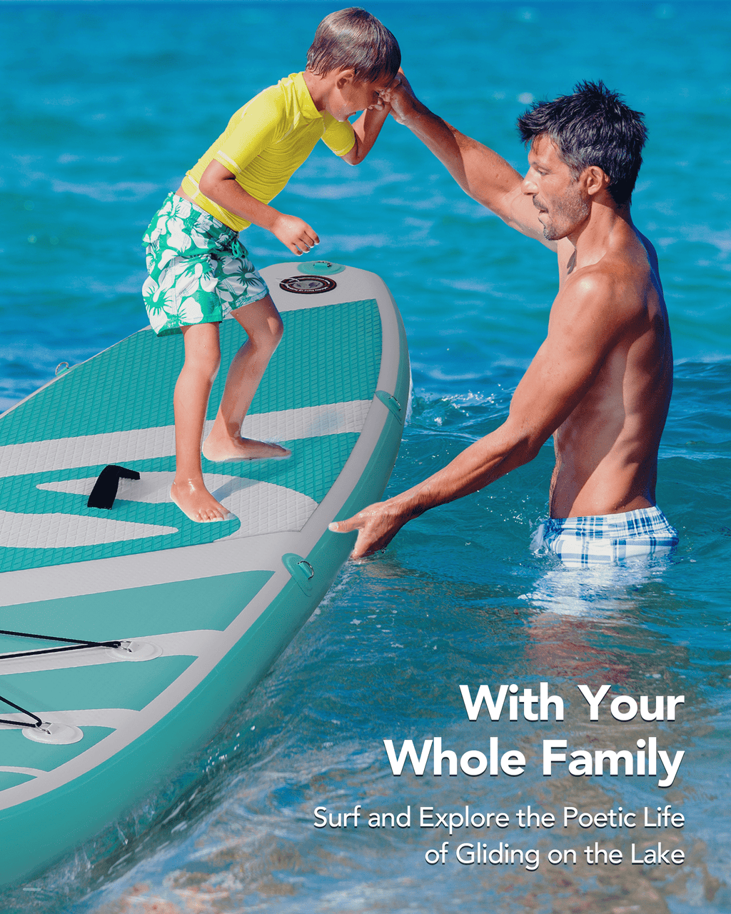 Naipo Inflatable Paddle Board Stand Up Paddle Board 6 in Thick with Sup Accessories and Carry Bag and Fast Pumping for Adults and Youth