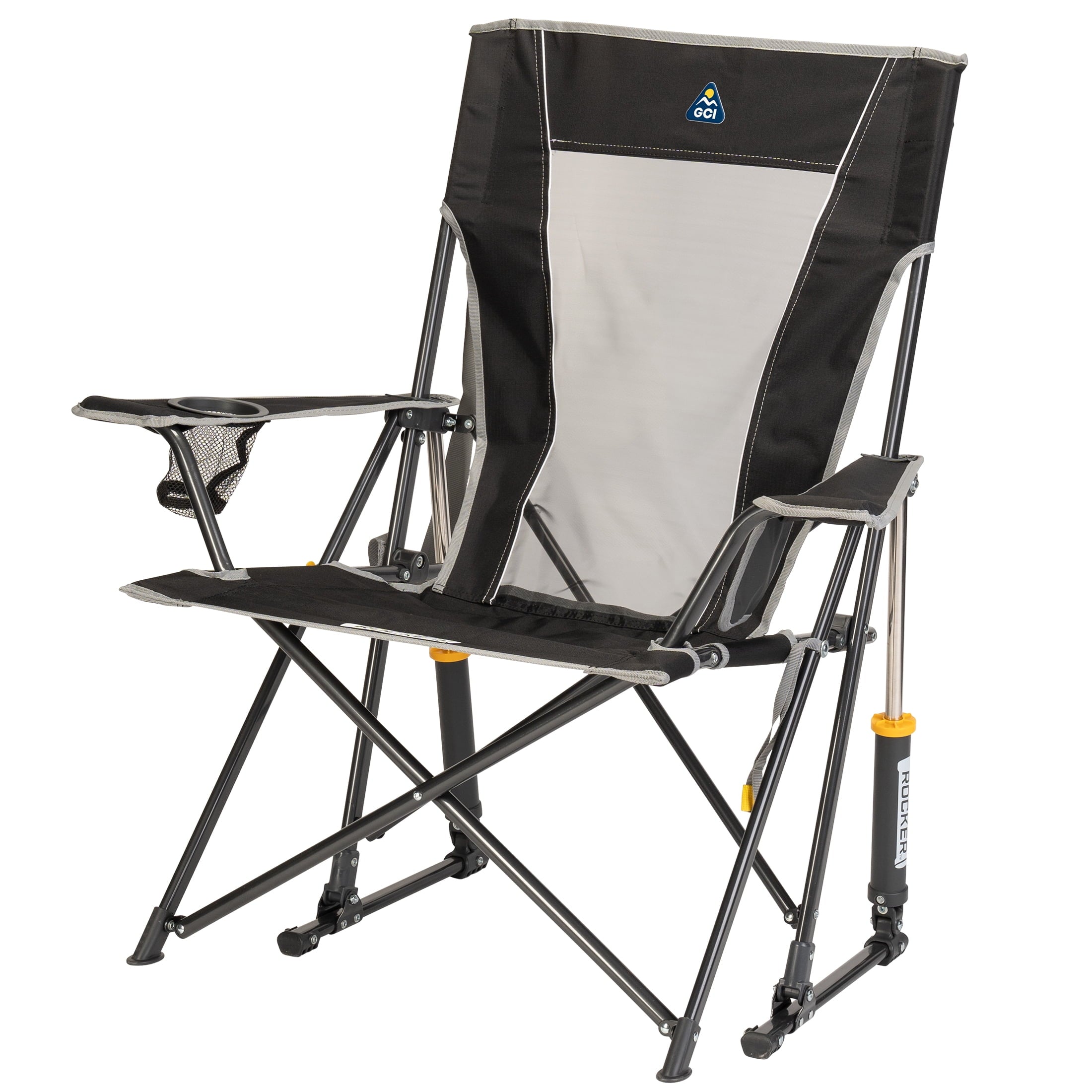 GCI Outdoor Comfort Pro Rocker Camping Chair with Mesh Backrest, Pastel Green Colorblock