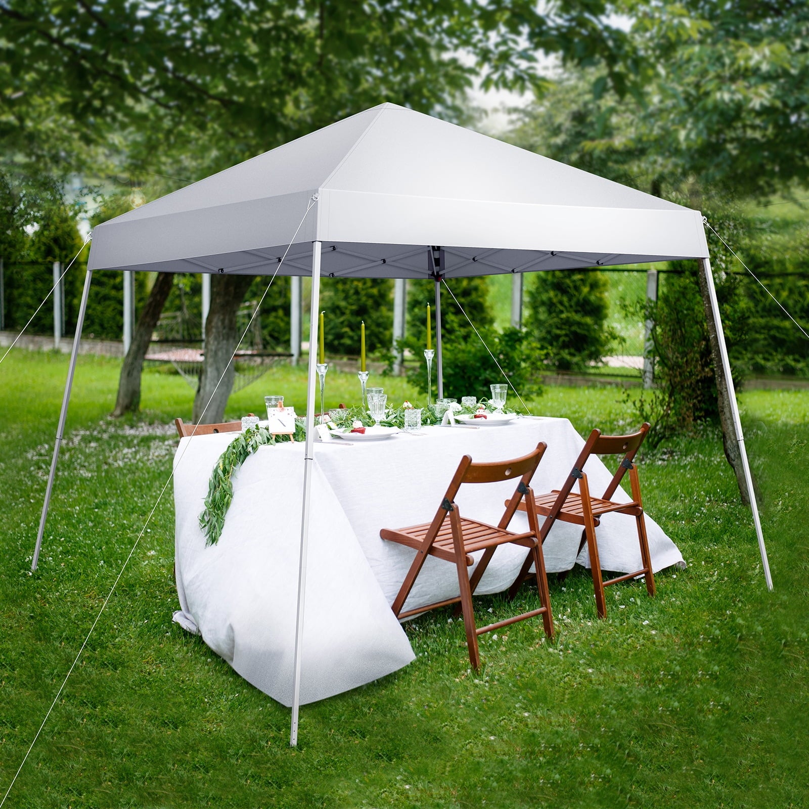 Ktaxon 10ft x 10ft Ez Pop Up Canopy Tent,Outdoor Sun Shade Shelter,Beach Tent,Outdoor Gazebo for Party Wedding Camping BBQ Events,Blue