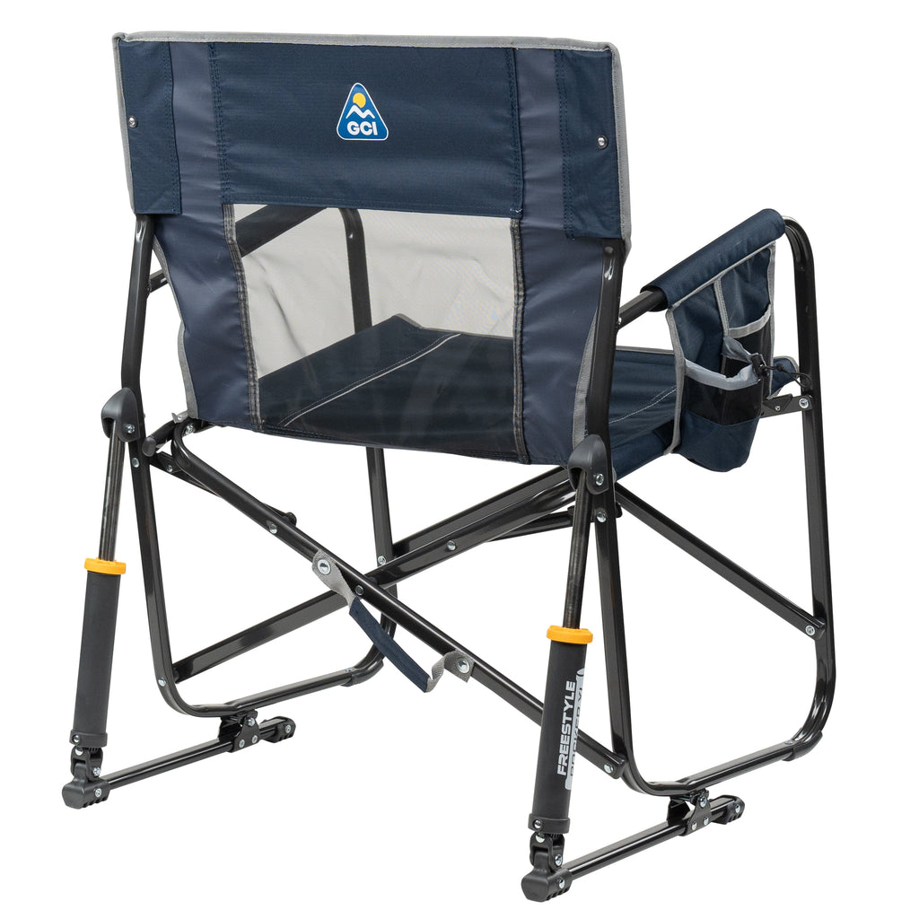 GCI Outdoor Freestyle Rocker XL Oversized Foldable Rocking Camp Chair, Pewter