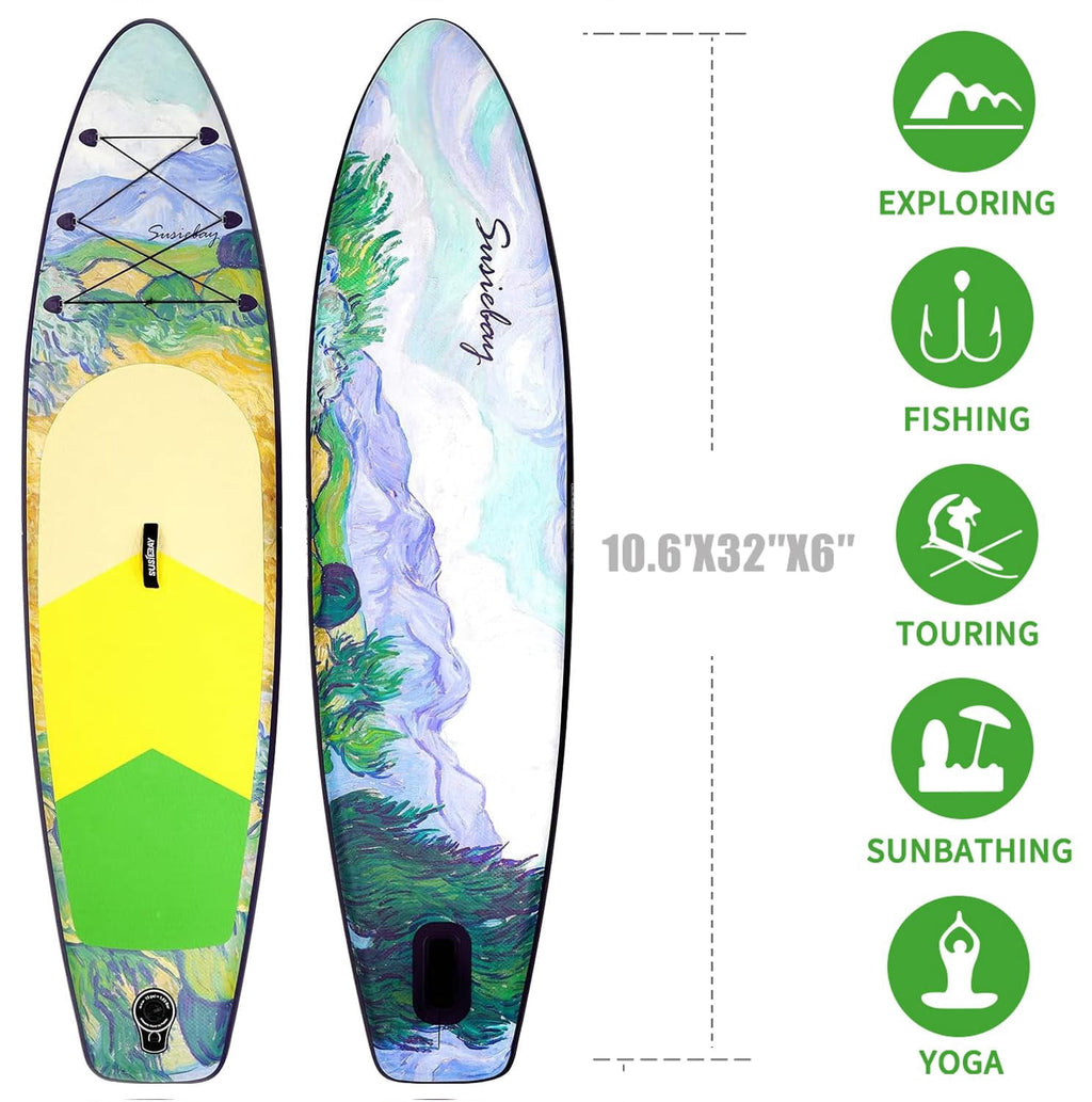 Rayocon Inflatable Paddle Board for Adults, 10'6 Stand Up Paddle Board, Wide Stable Touring SUP with Pump and Dry Bag