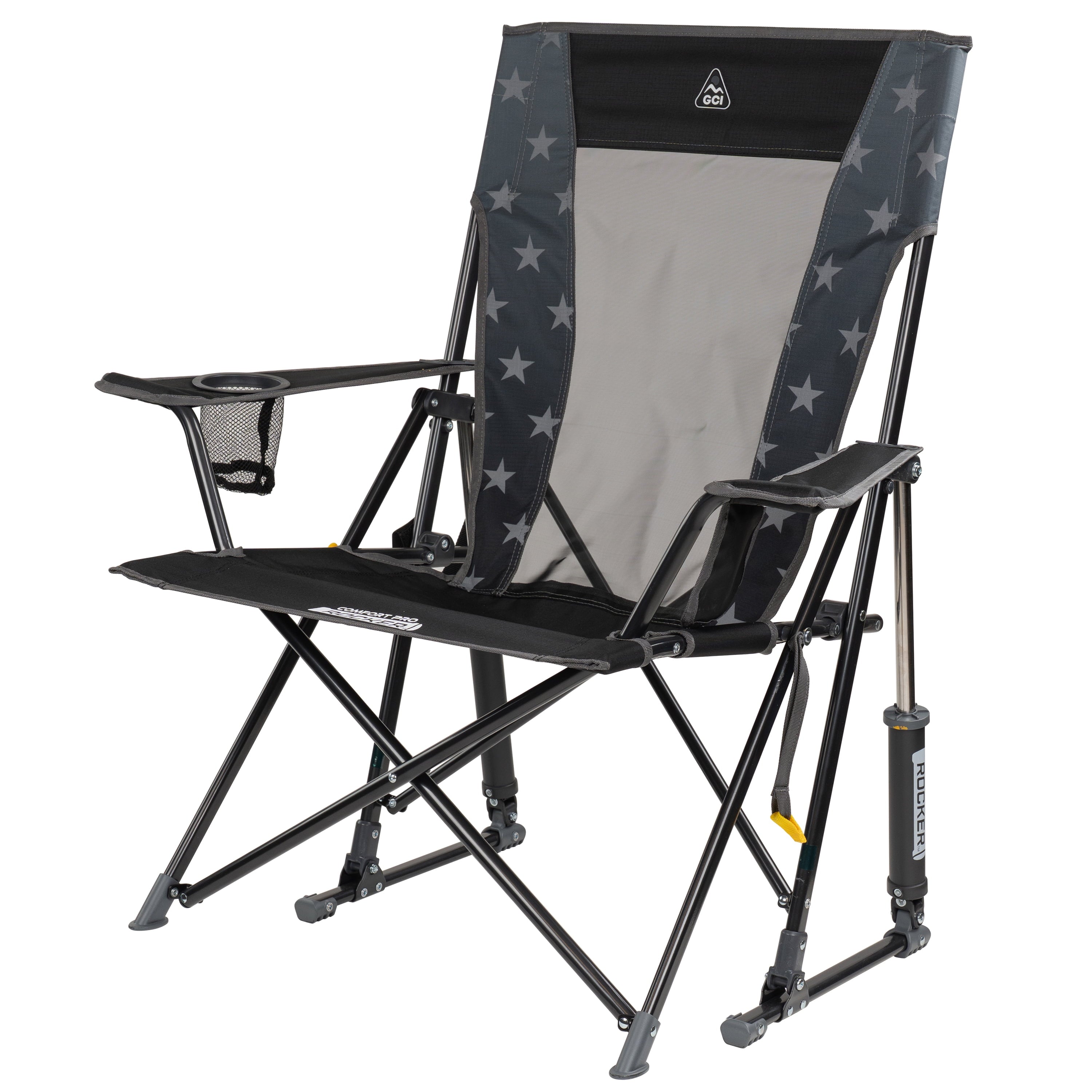 GCI Outdoor Comfort Pro Rocker Camping Chair with Mesh Backrest, Pastel Green Colorblock
