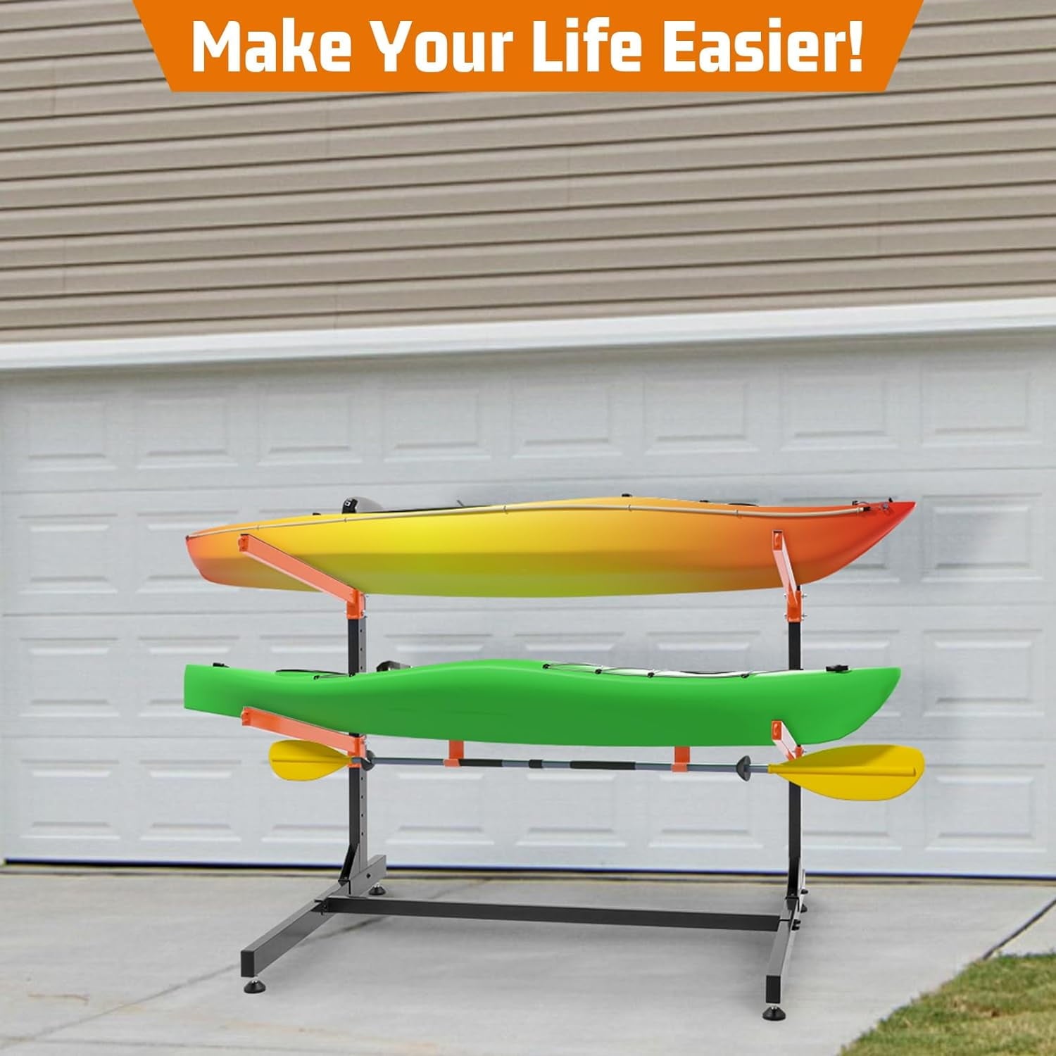 UOKRR Freestanding Kayak Storage Rack Heavy-Duty Canoe Stand