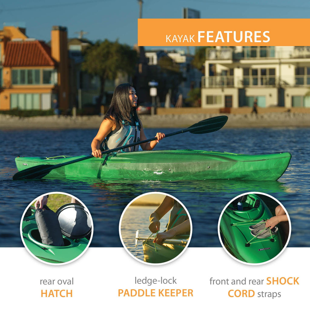 Lifetime Guster 10 ft Sit-Inside Kayak with Paddle, Emerald Fusion (91354)