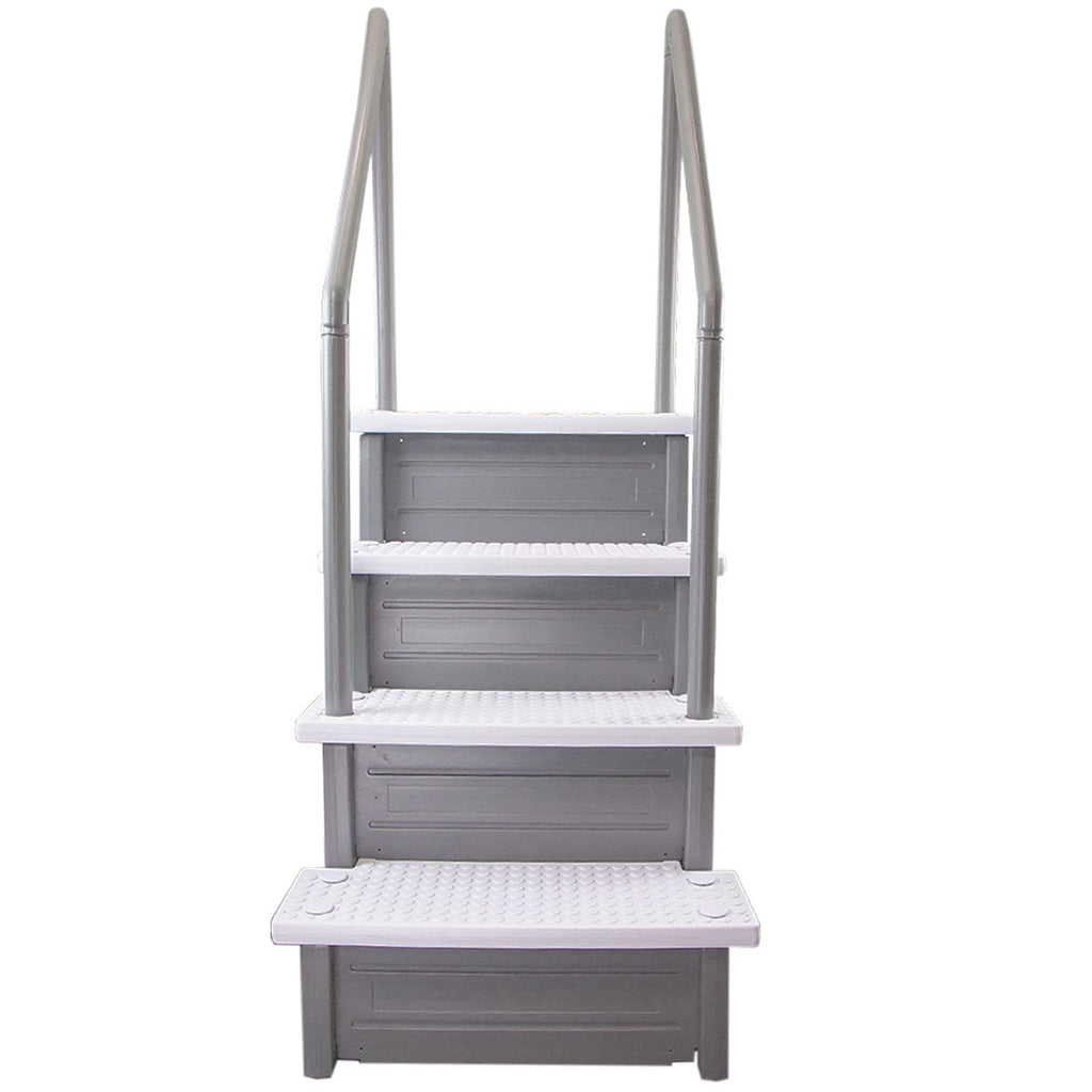 Aqua Select White Outside Flip-up Safety Ladder for Above Ground Pools 48-54H