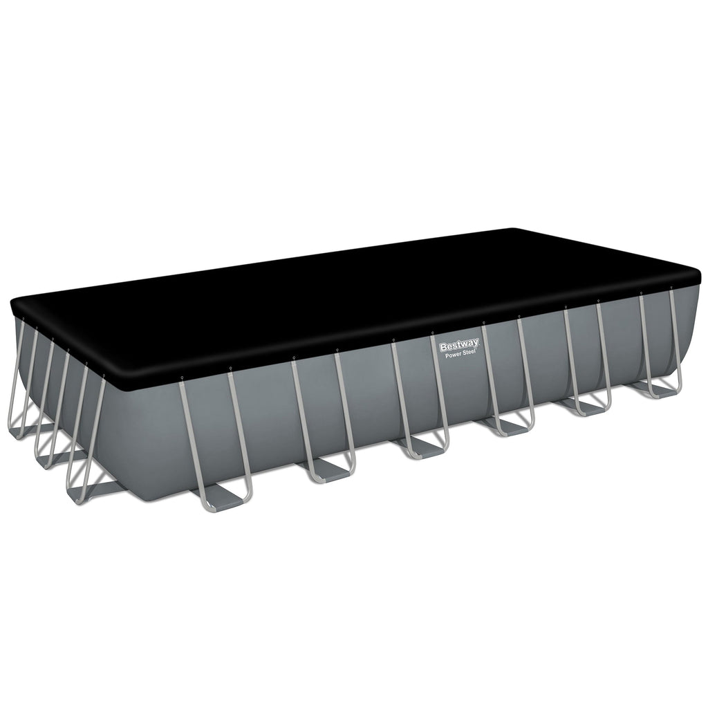 Bestway: Power Steel - Rectangular Swimming Pool Set - 24' x 12' x 52, Above Ground, Tritech Construction, Filter Pump, Ladder & Cover, 7937 Gal.