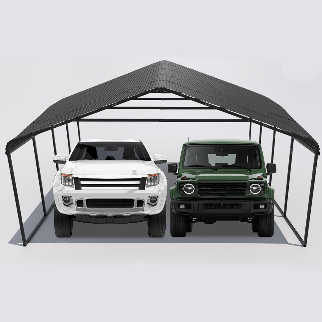 Heavy-Duty 10x20 ft Carport Garage, All-Weather Protection for RV, Boat, Car & Truck, Portable Shelter with Wind & Rust Resistance