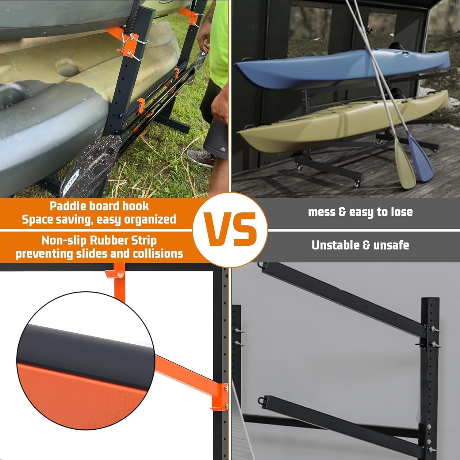 UOKRR Freestanding Kayak Storage Rack Heavy-Duty Canoe Stand