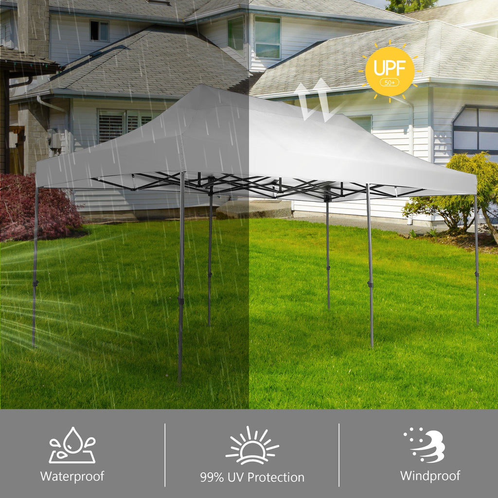 Ainfox 5-Piece Sidewalls for 10x20 Pop Up Canopy Tent, 420D Oxford PVC Waterproof Sun Shade Privacy Walls with Windows & Zippers, White