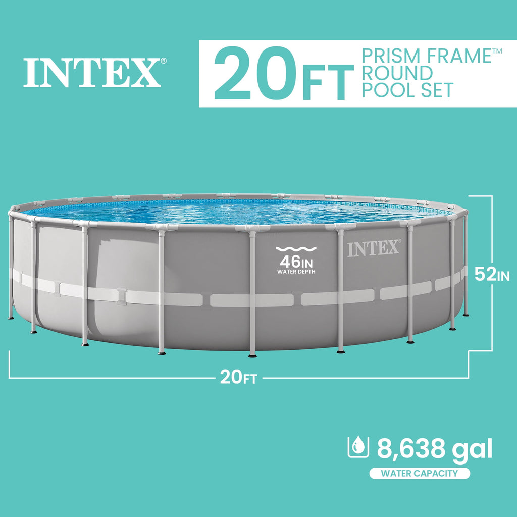 Intex 26719EH 14ft x 42in Prism Frame Above Ground Swimming Pool with Pump