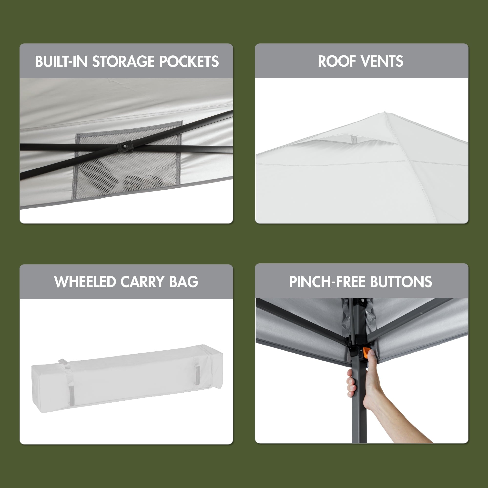Ozark Trail 12' x 12' Instant Straight Leg Canopy for Camping - Gray