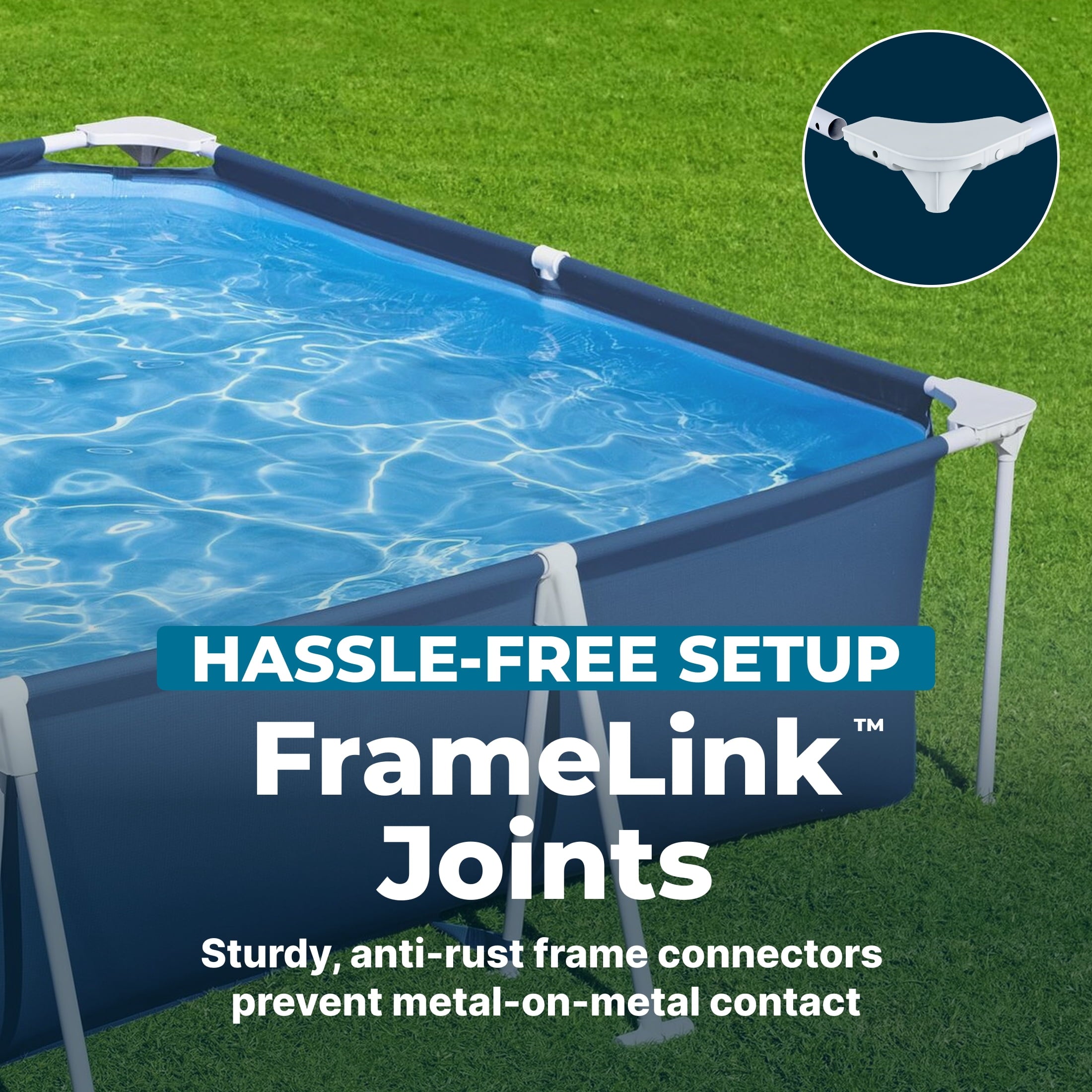 Bestway Steel Pro Rectangle Above Ground Pool Set, 12' x 6'7 x 26