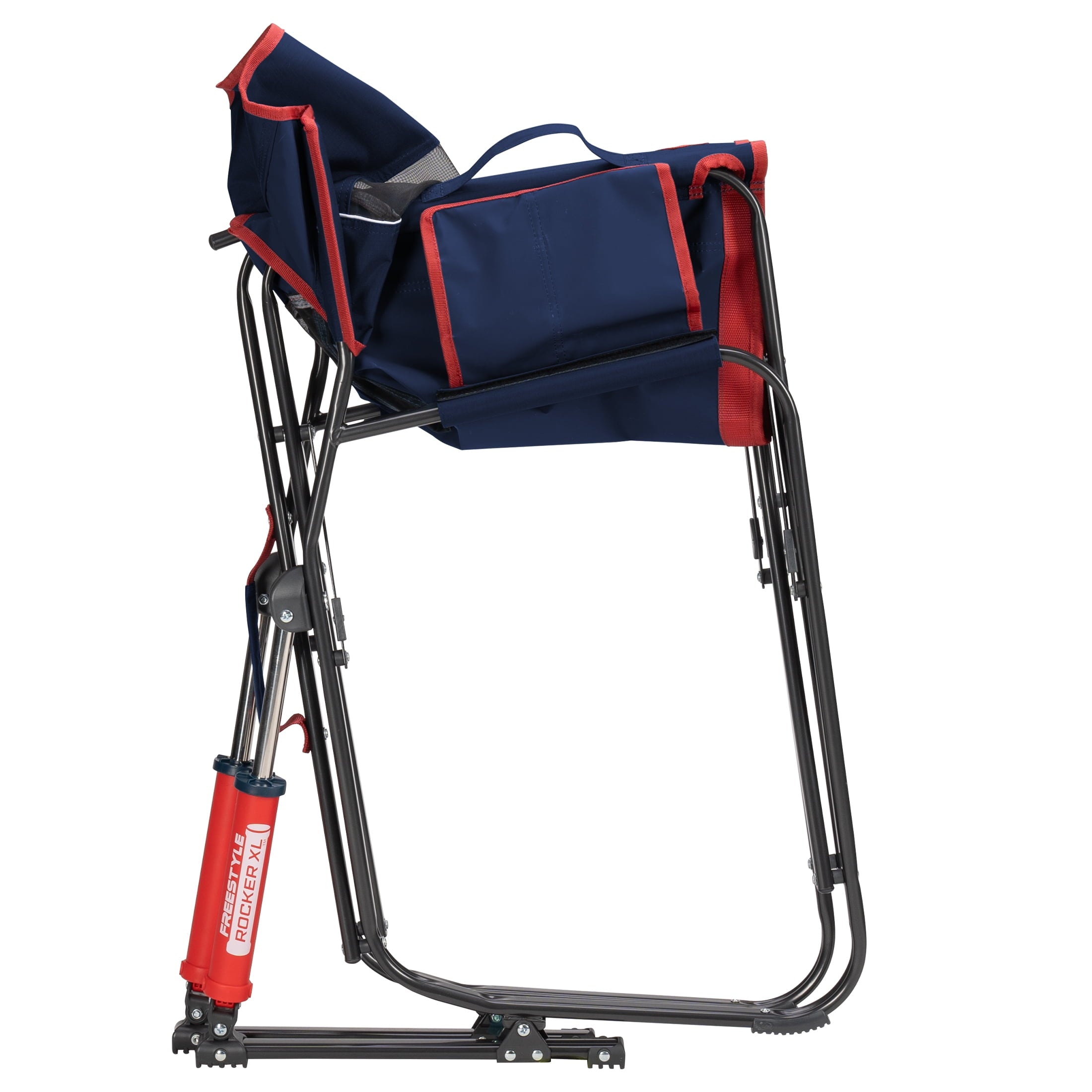 GCI Outdoor Freestyle Rocker XL Oversized Foldable Rocking Camp Chair, Pewter