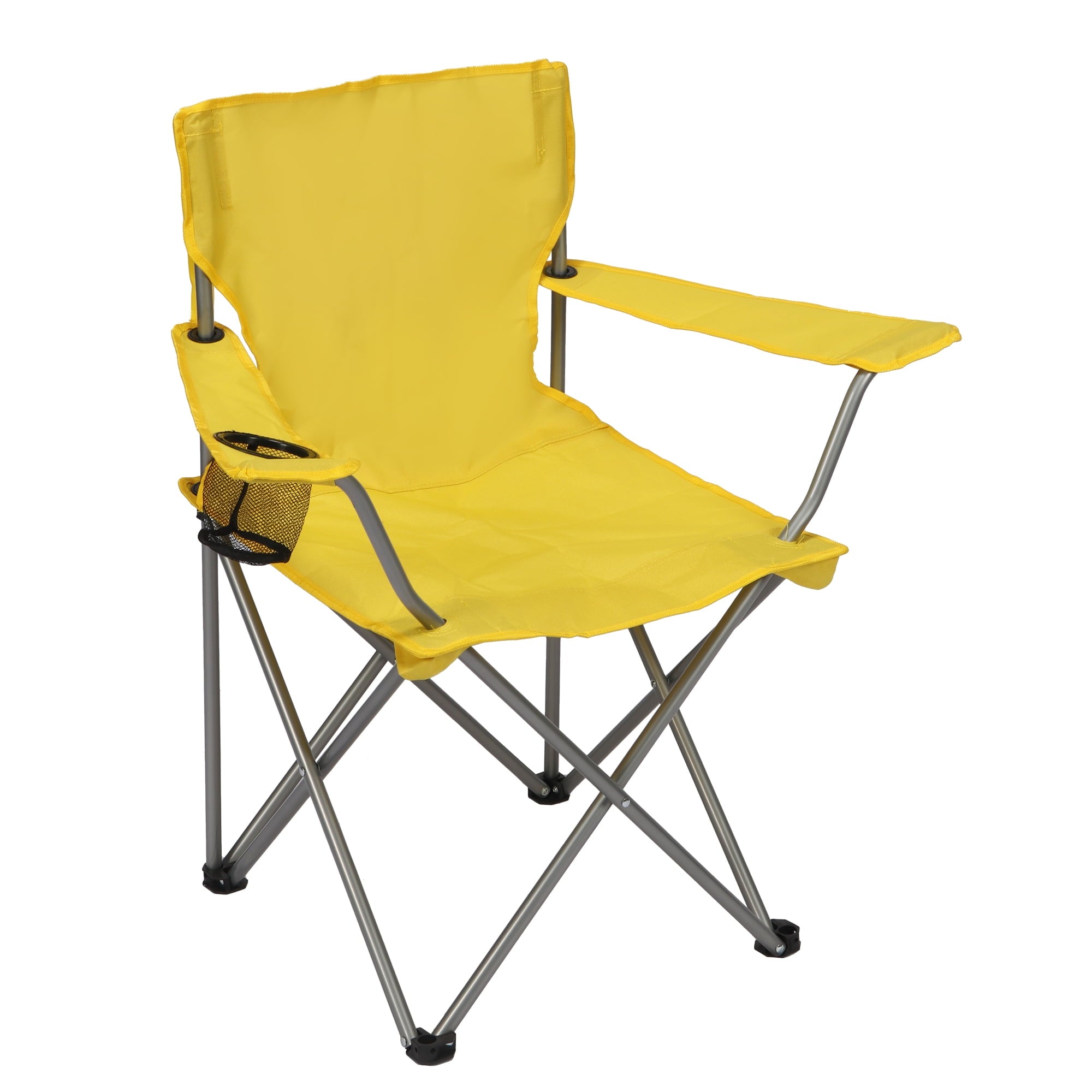 Ozark Trail Quad Folding Camp Chair with Cup Holder, Black